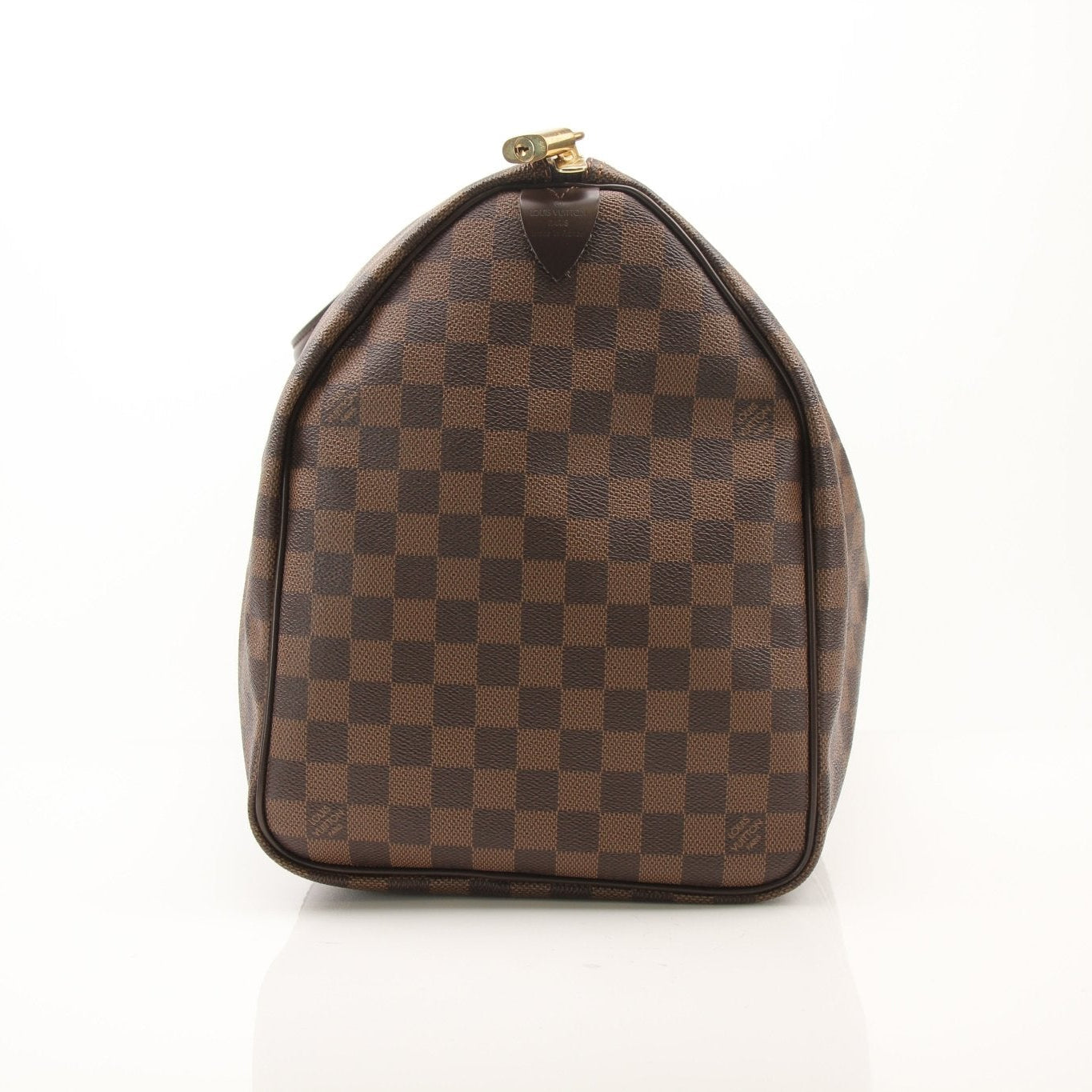 Louis Vuitton Keepall 50 Damier Ebene duffle bag with leather trim, spacious travel bag from Gold & Beyond.