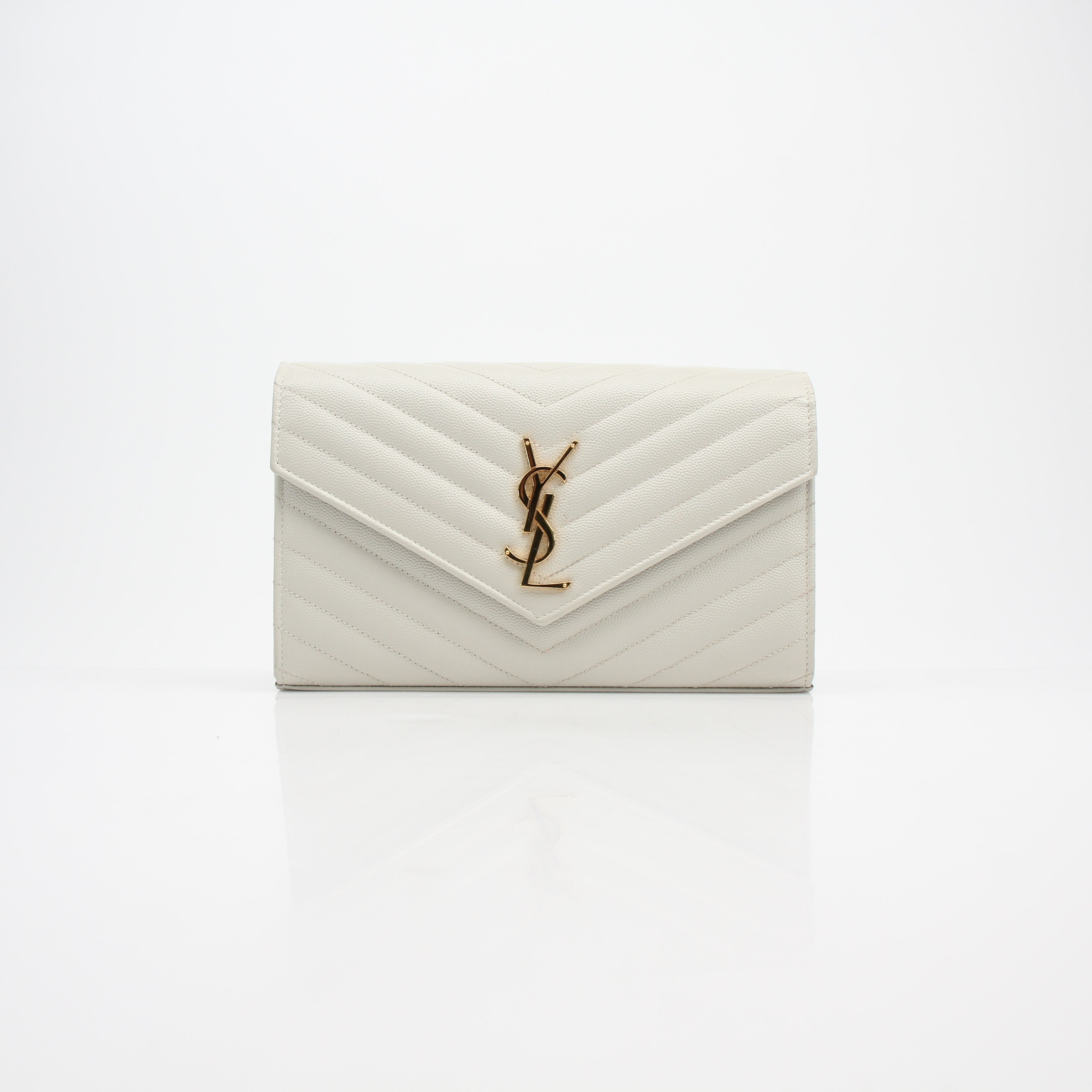 Saint Laurent Monogram Quilted Chain Wallet