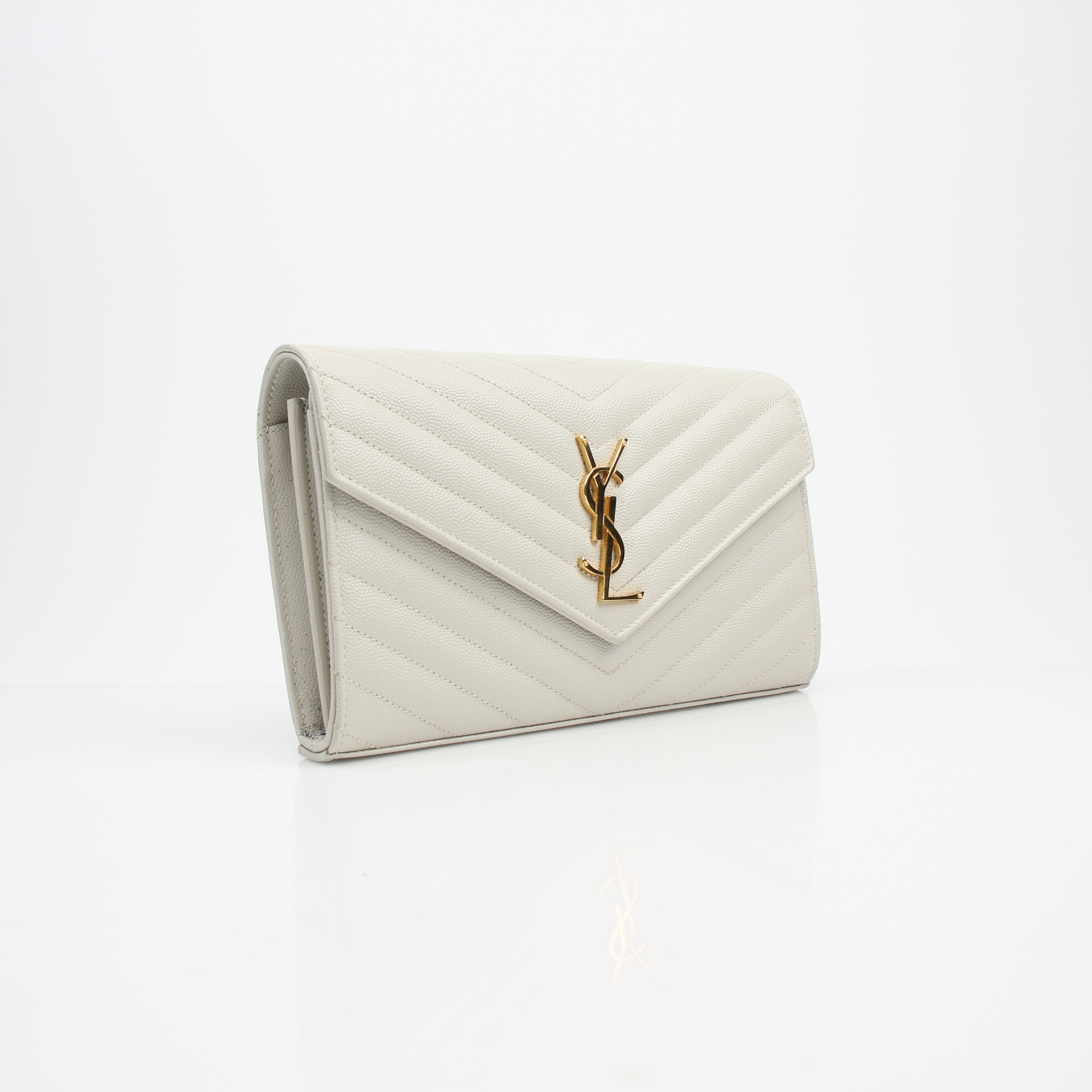 Saint Laurent Monogram Quilted Chain Wallet