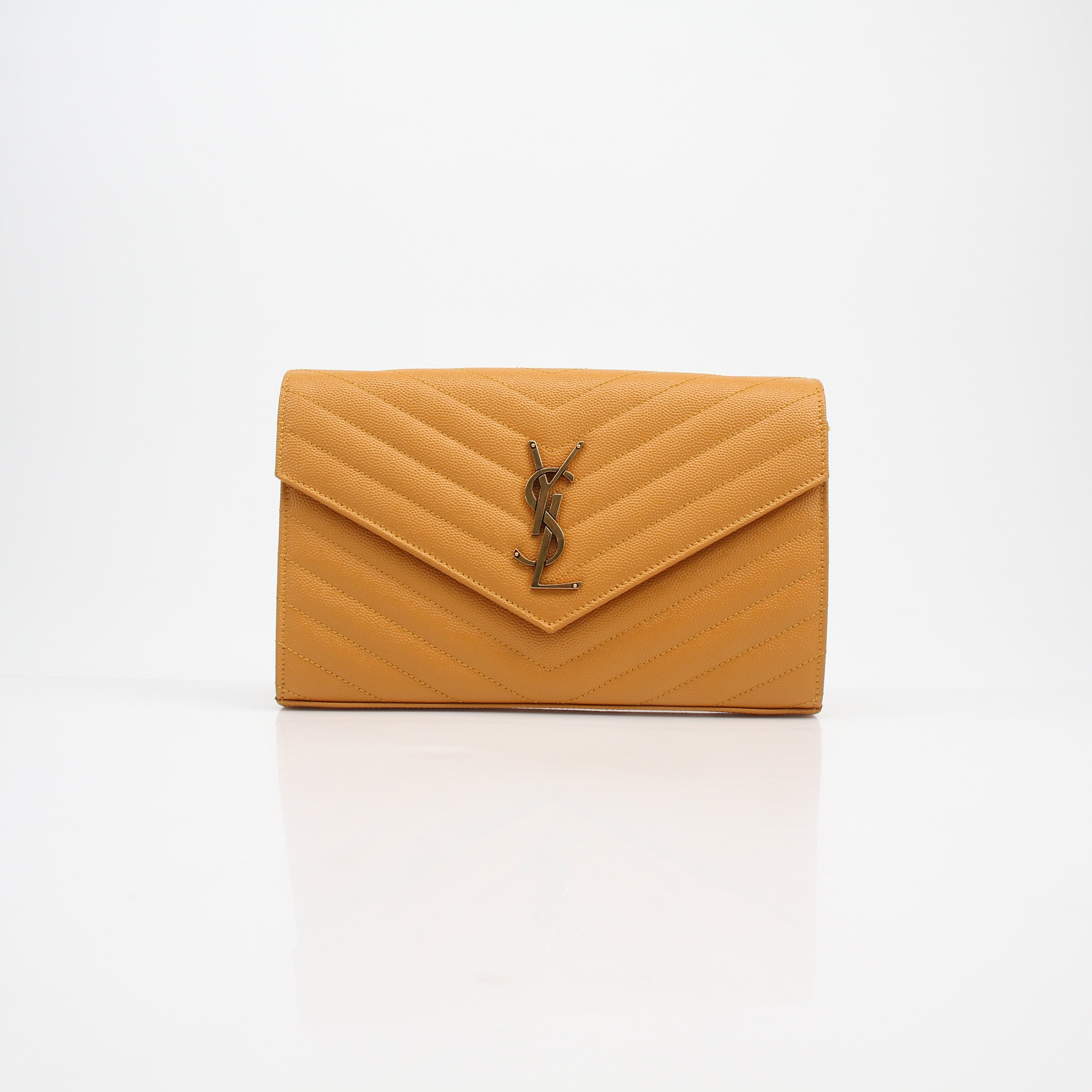 Saint Laurent Monogram Quilted Wallet on Chain