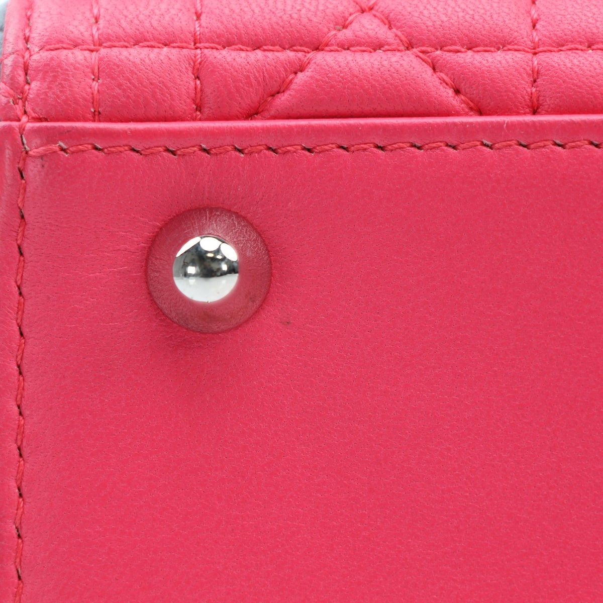 Christian Dior Tricolor Lambskin Large Lady Dior handbag by Gold & Beyond, shown in a three-color design