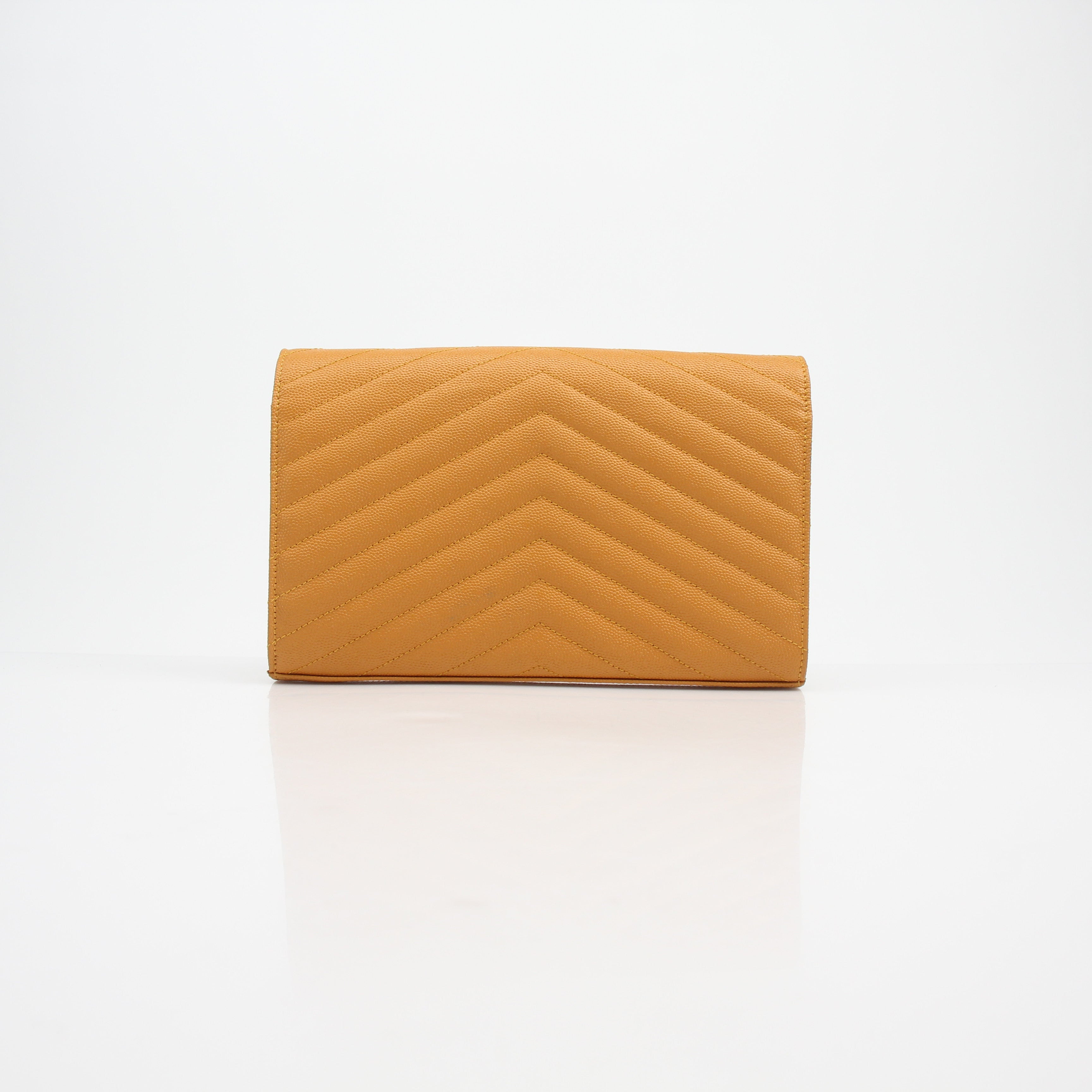 Saint Laurent Monogram Quilted Wallet on Chain
