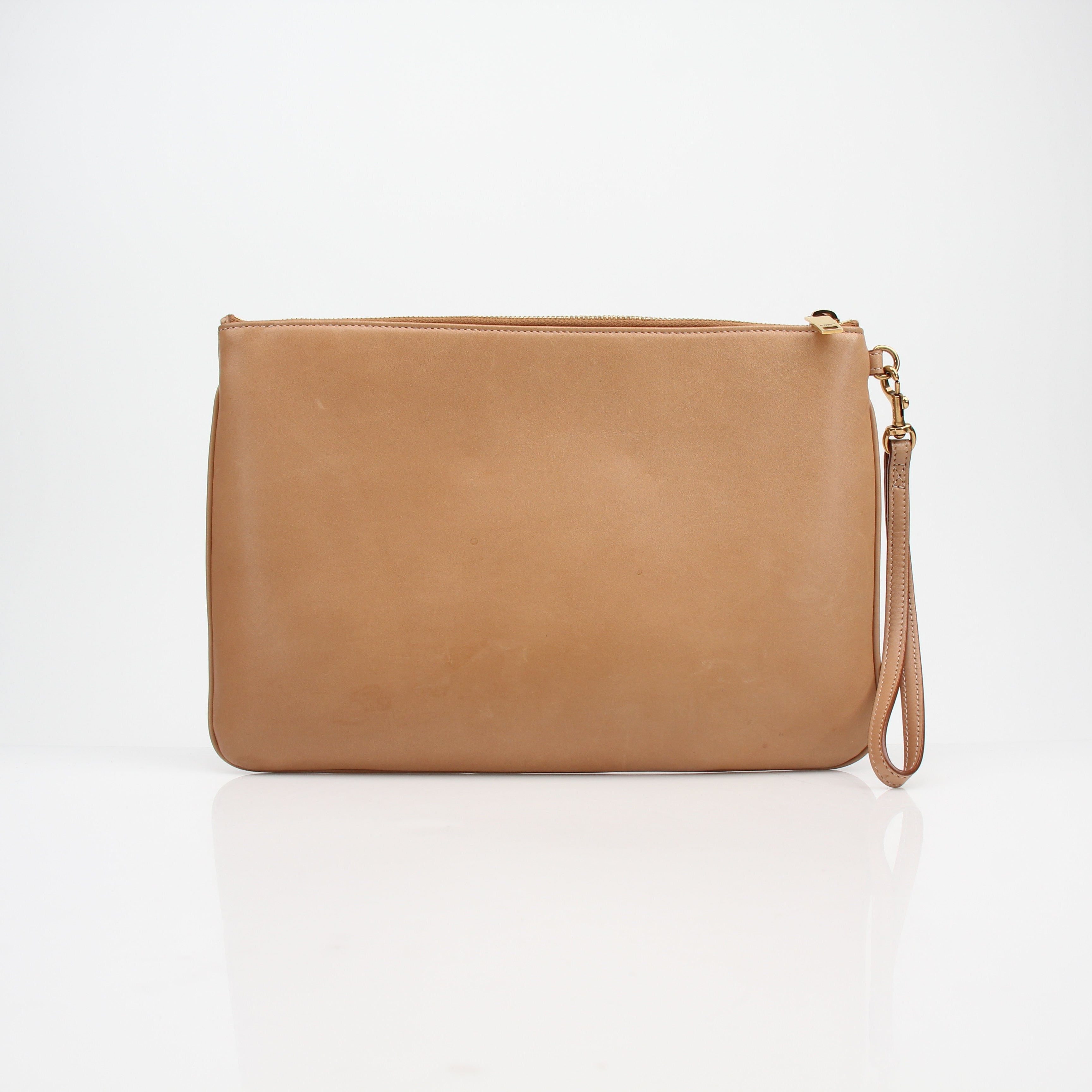 Saint Laurent Rive Gauche Leather Wristlet Clutch