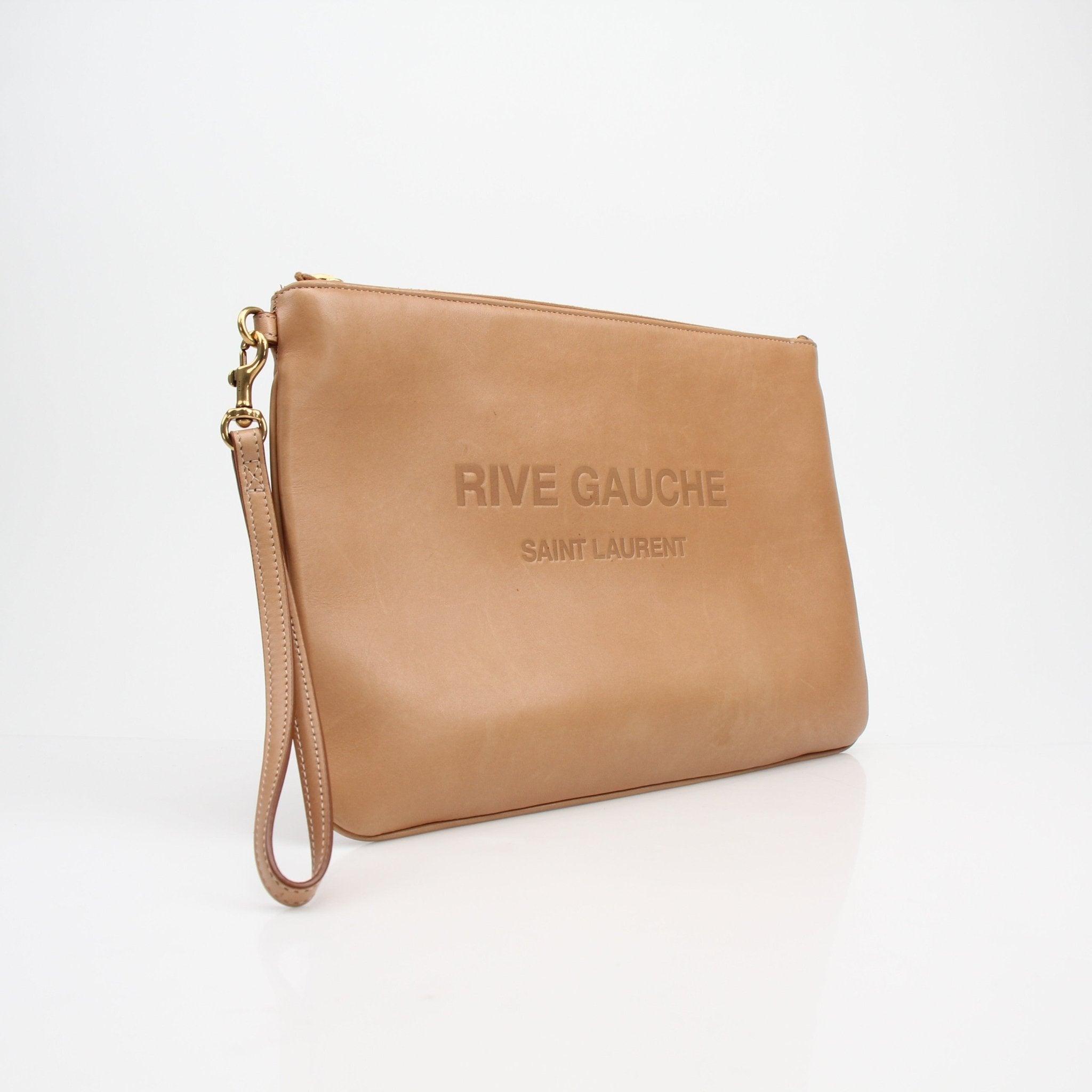 Saint Laurent Rive Gauche Leather Wristlet Clutch