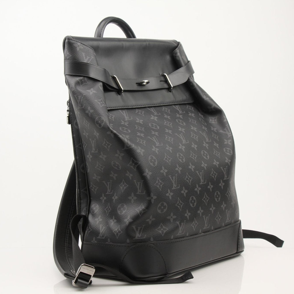 Louis Vuitton Steamer Backpack by Gold & Beyond, stylish travel bag with leather accents and multiple compartments, front view.