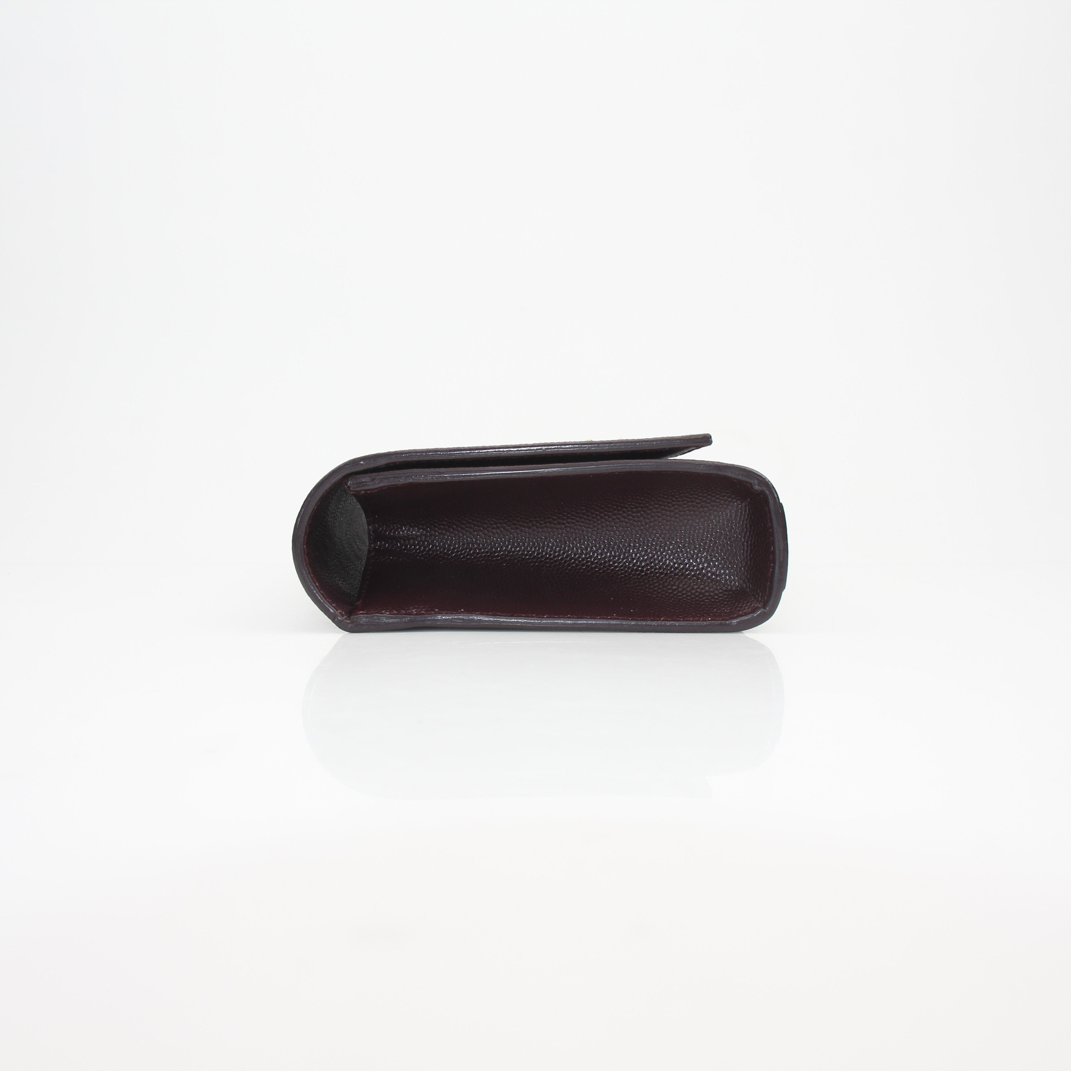 Saint Laurent Kate Grain de Poudre Leather Clutch