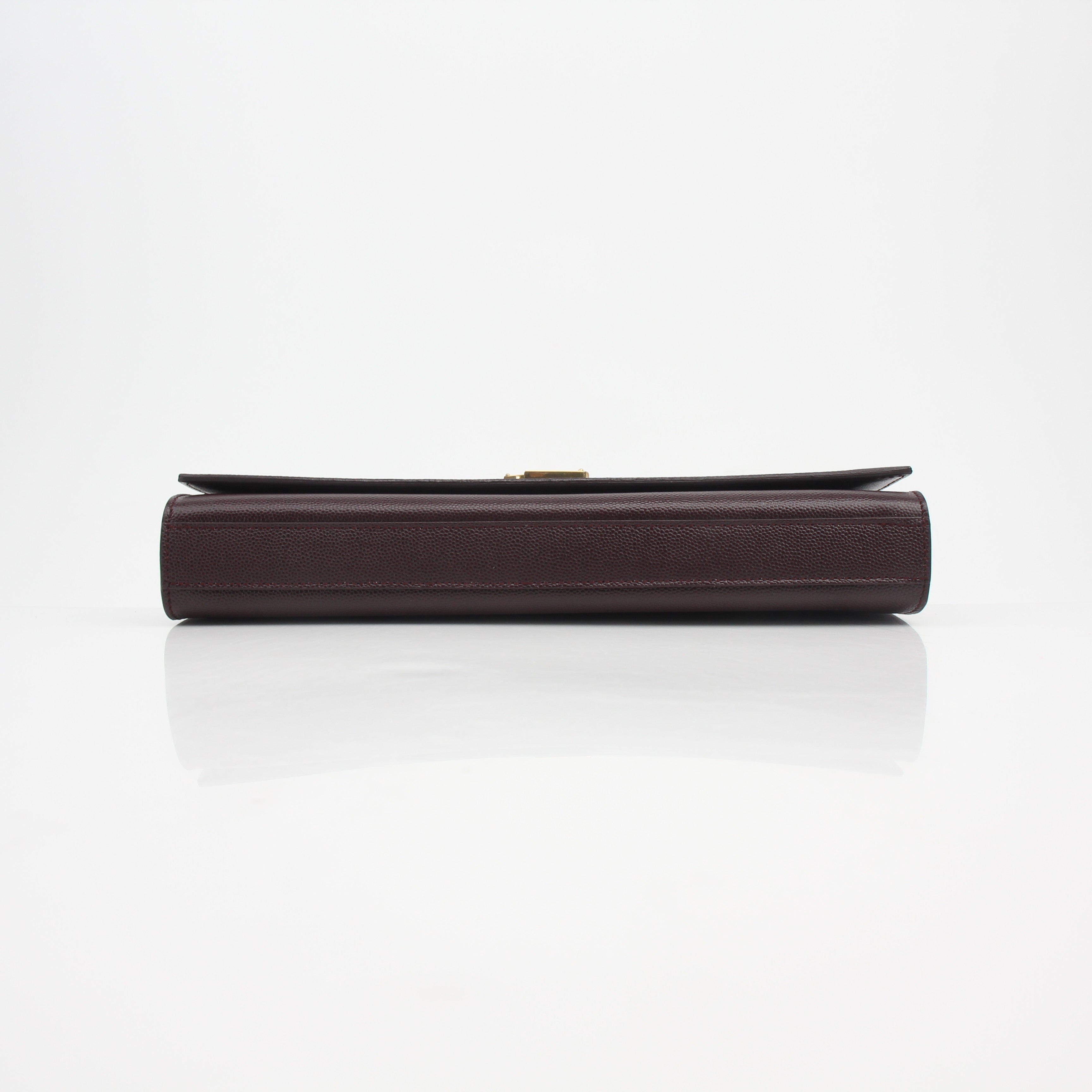 Saint Laurent Kate Grain de Poudre Leather Clutch