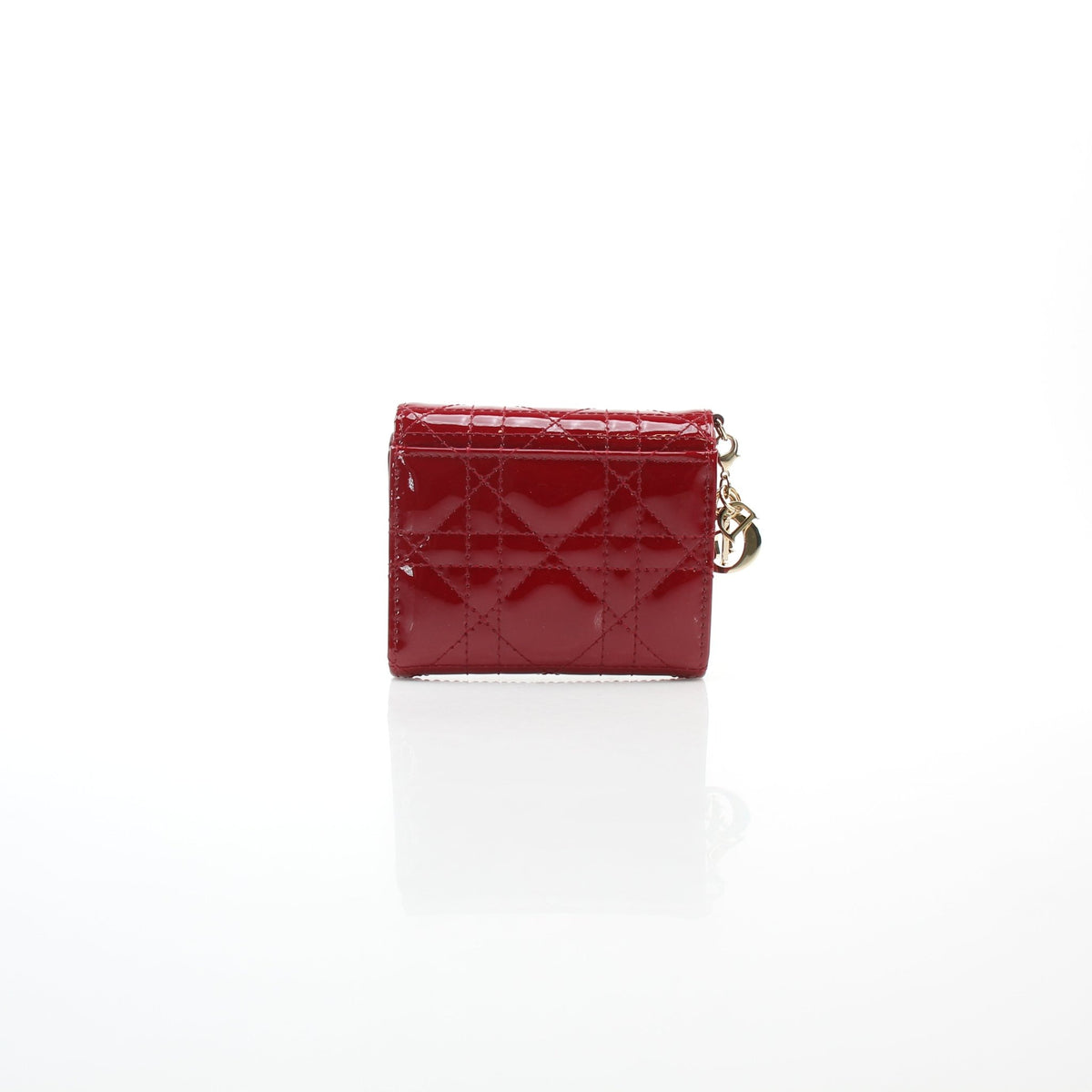 Christian Dior red Lady Dior Lotus wallet by Gold & Beyond, featuring quilted leather and gold-tone hardware