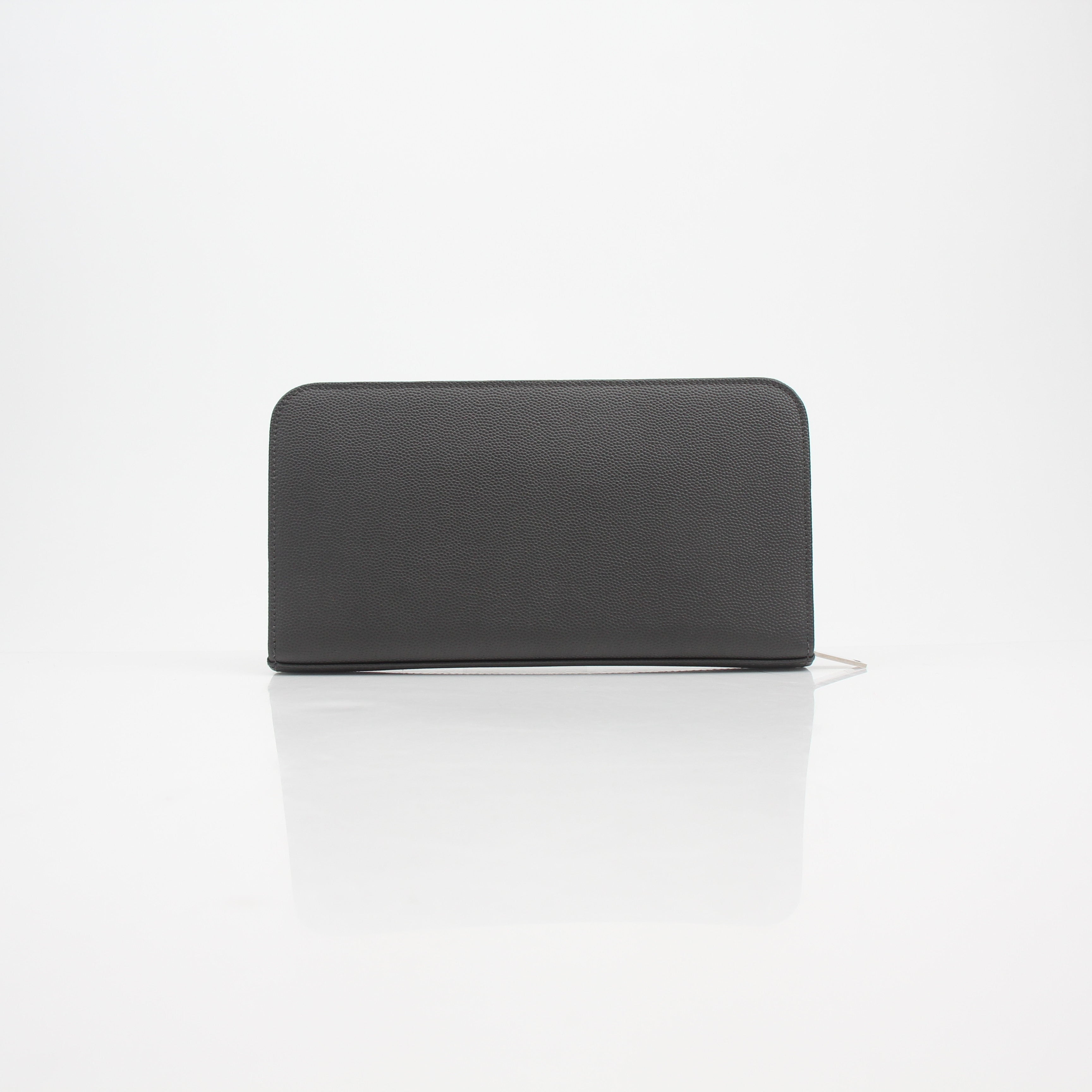 Saint Laurent Grain de Poudre Leather Zip Wallet