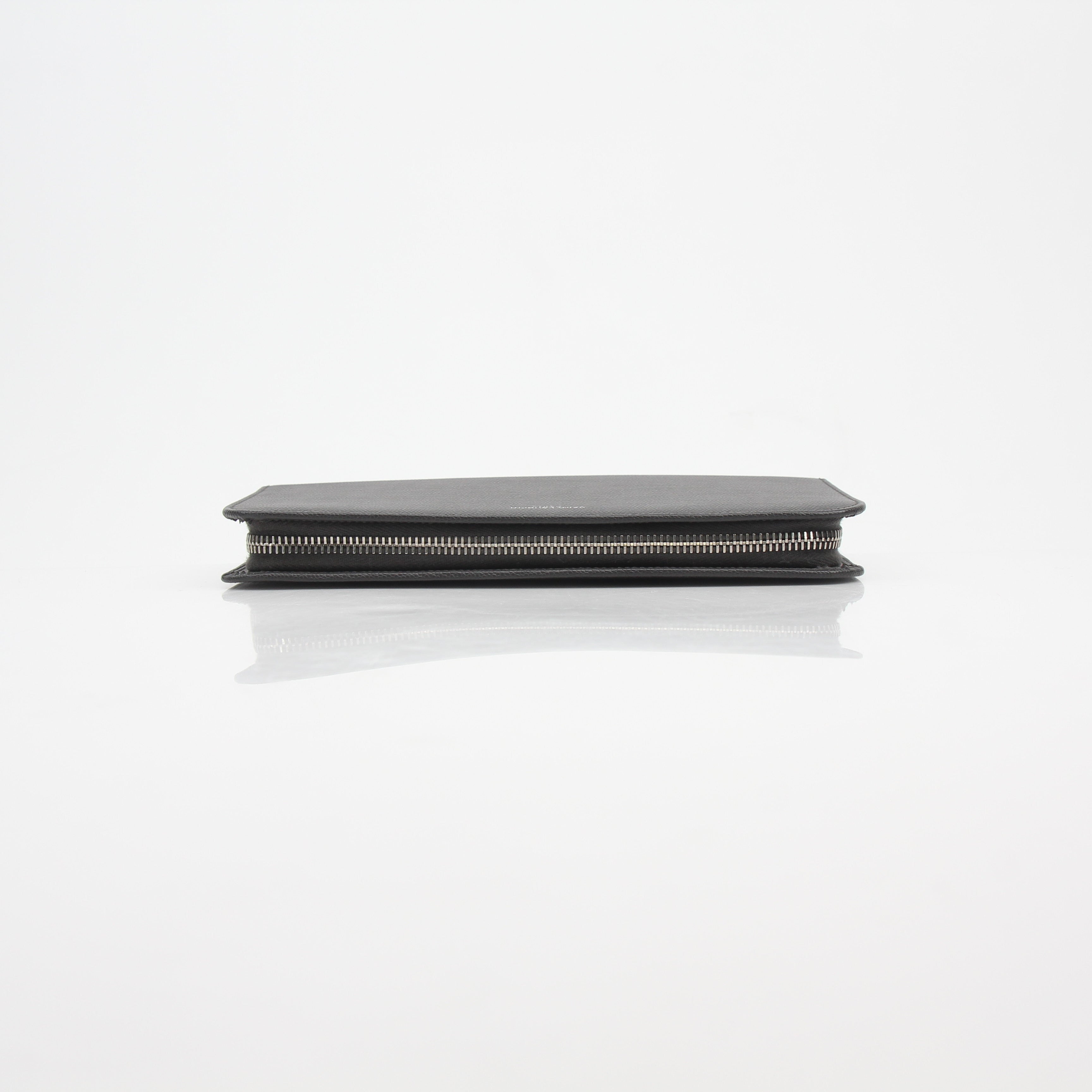Saint Laurent Grain de Poudre Leather Zip Wallet