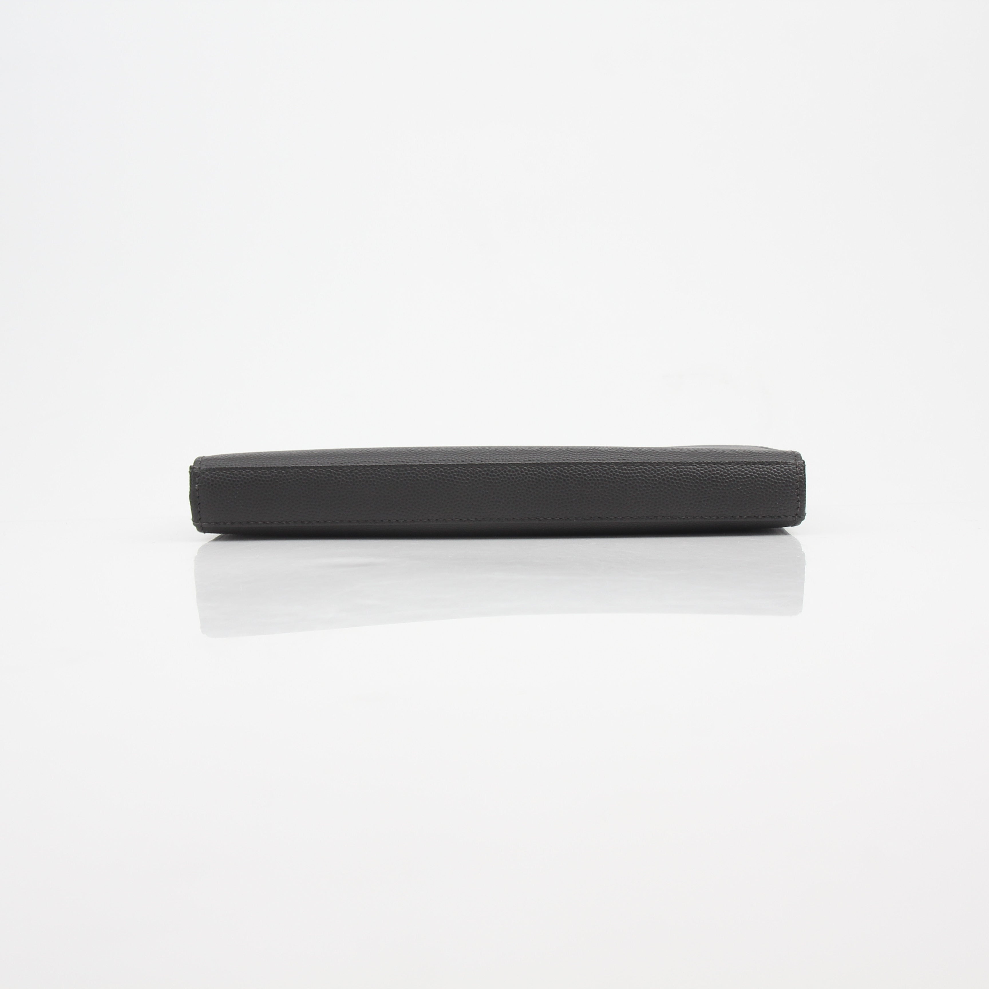 Saint Laurent Grain de Poudre Leather Zip Wallet
