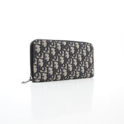 Christian Dior Navy Blue Oblique Jacquard Voyager zipped wallet by Gold & Beyond
