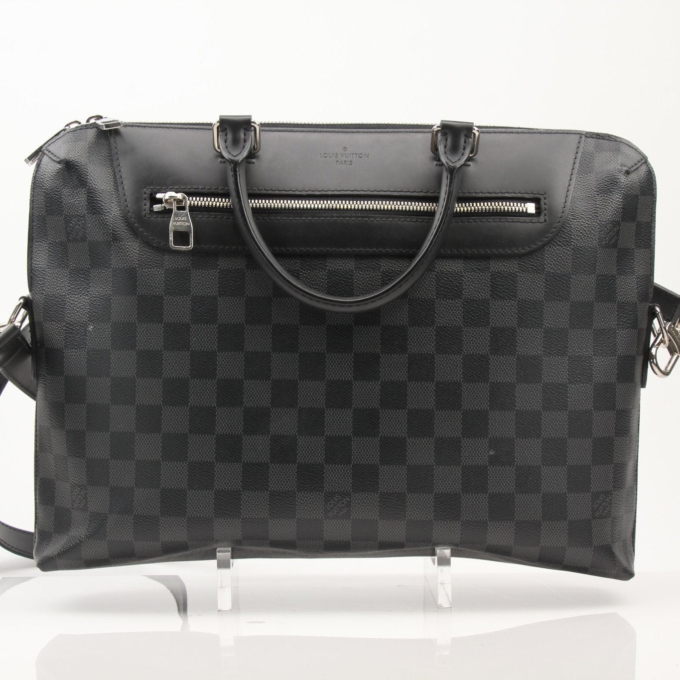 Gold & Beyond Louis Vuitton Porte-Documents Voya briefcase for travel, featuring brown monogram canvas and leather accents.
