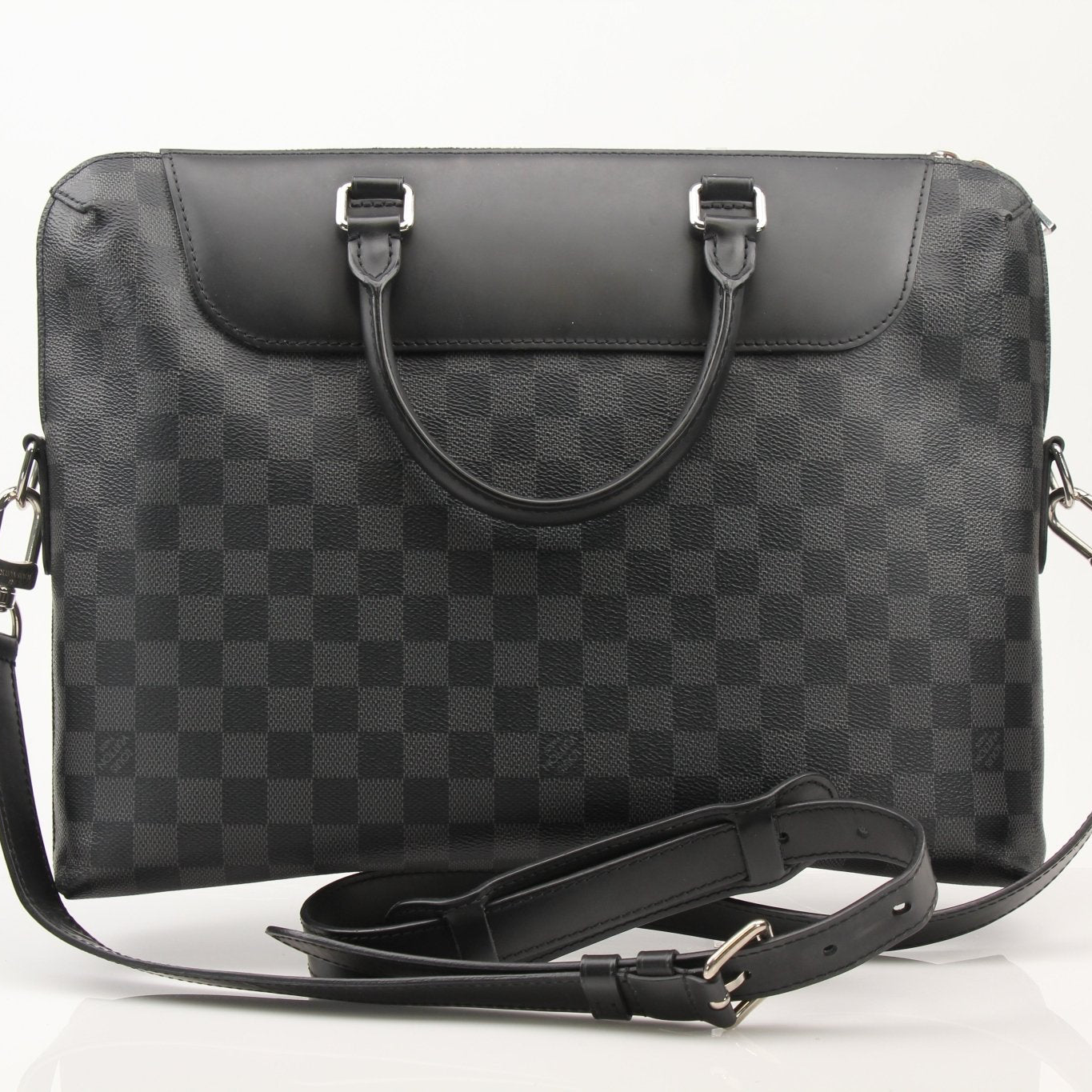 Gold & Beyond Louis Vuitton Porte-Documents Voya briefcase for travel, featuring sleek design and high-quality leather craftsmanship.