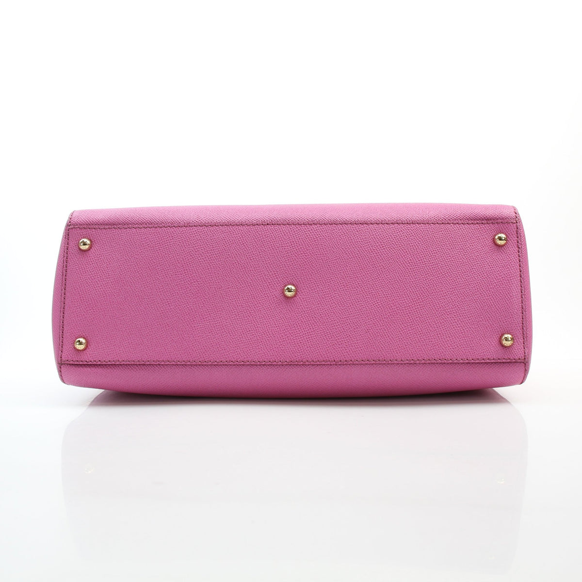 Dolce & Gabbana pink textured leather large Sicily top-handle tote handbag by Gold & Beyond