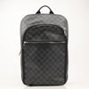 Louis Vuitton Michael backpack in black travel bag with leather accents, featuring multiple compartments and adjustable straps.