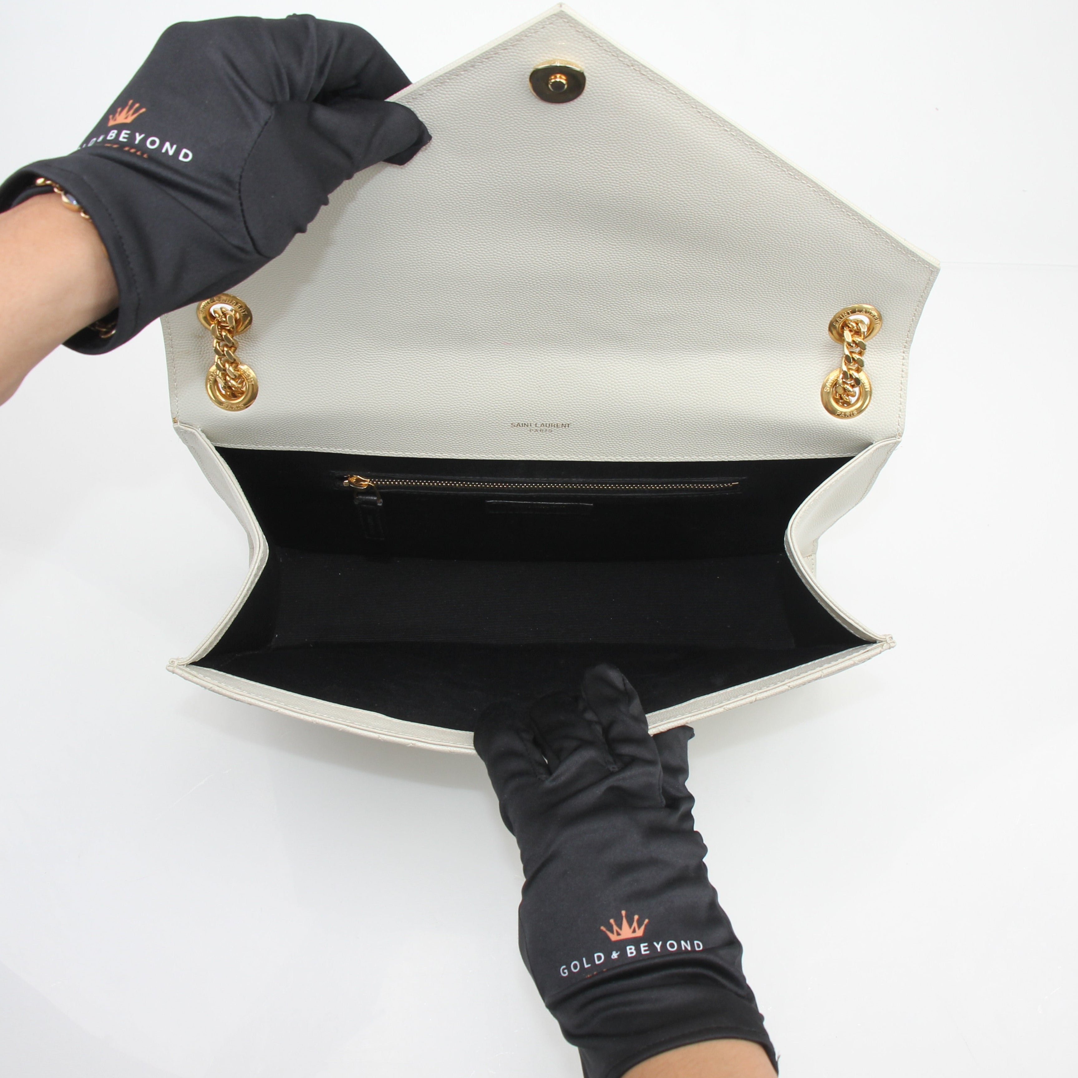 Saint Laurent Classic Monogram Large Envelope Satchel