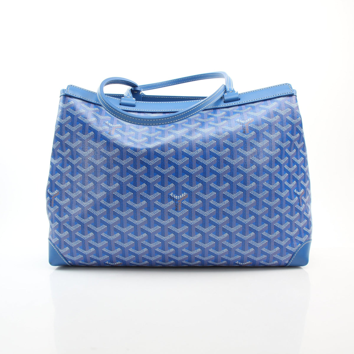 Blue Goyardine canvas MM tote handbag by Gold & Beyond