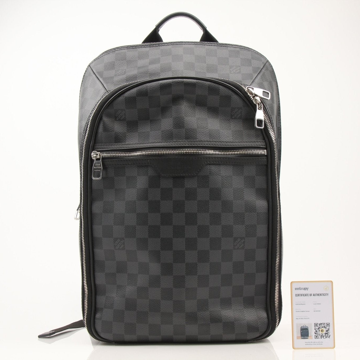 Louis Vuitton Michael backpack from Gold &amp; Beyond, stylish travel bag with leather accents and multiple compartments.