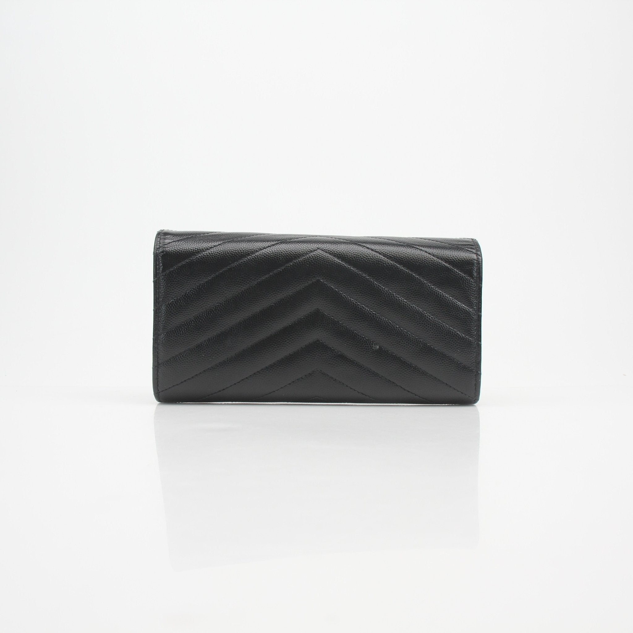 Saint Laurent Grain de Poudre Chevron Envelope Wallet