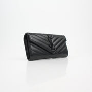 Saint Laurent Grain de Poudre Chevron Envelope Wallet