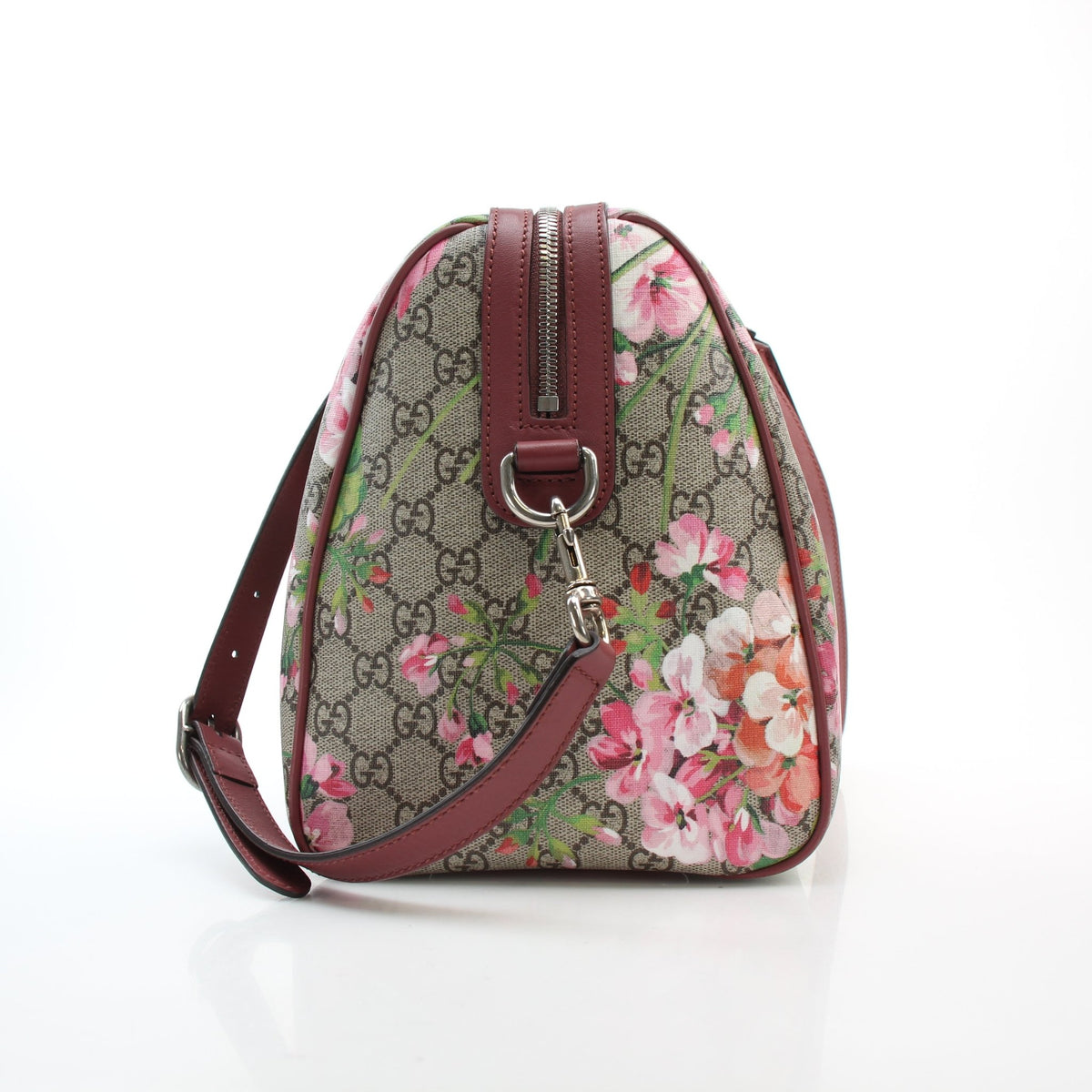 Gucci Beige GG Supreme Blooms Floral PM Boston Bag handbag by Gold & Beyond