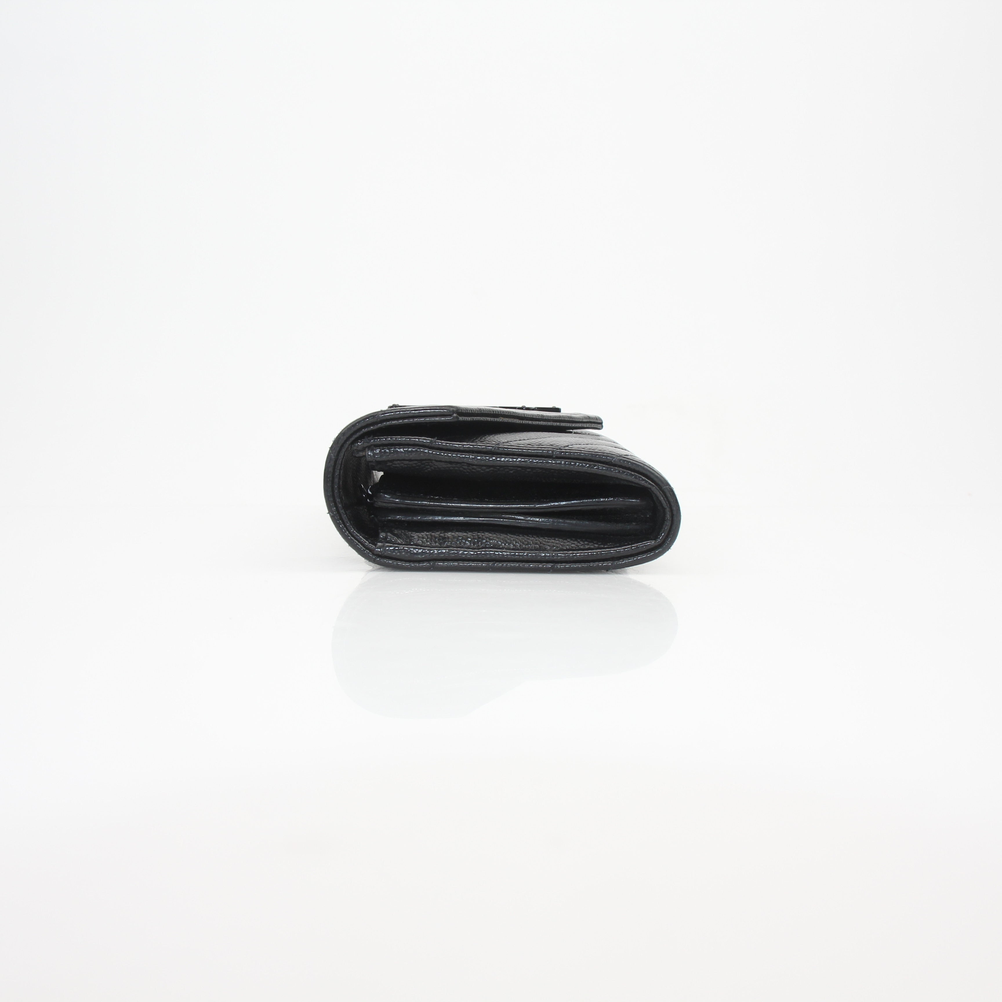 Saint Laurent Grain de Poudre Chevron Envelope Wallet