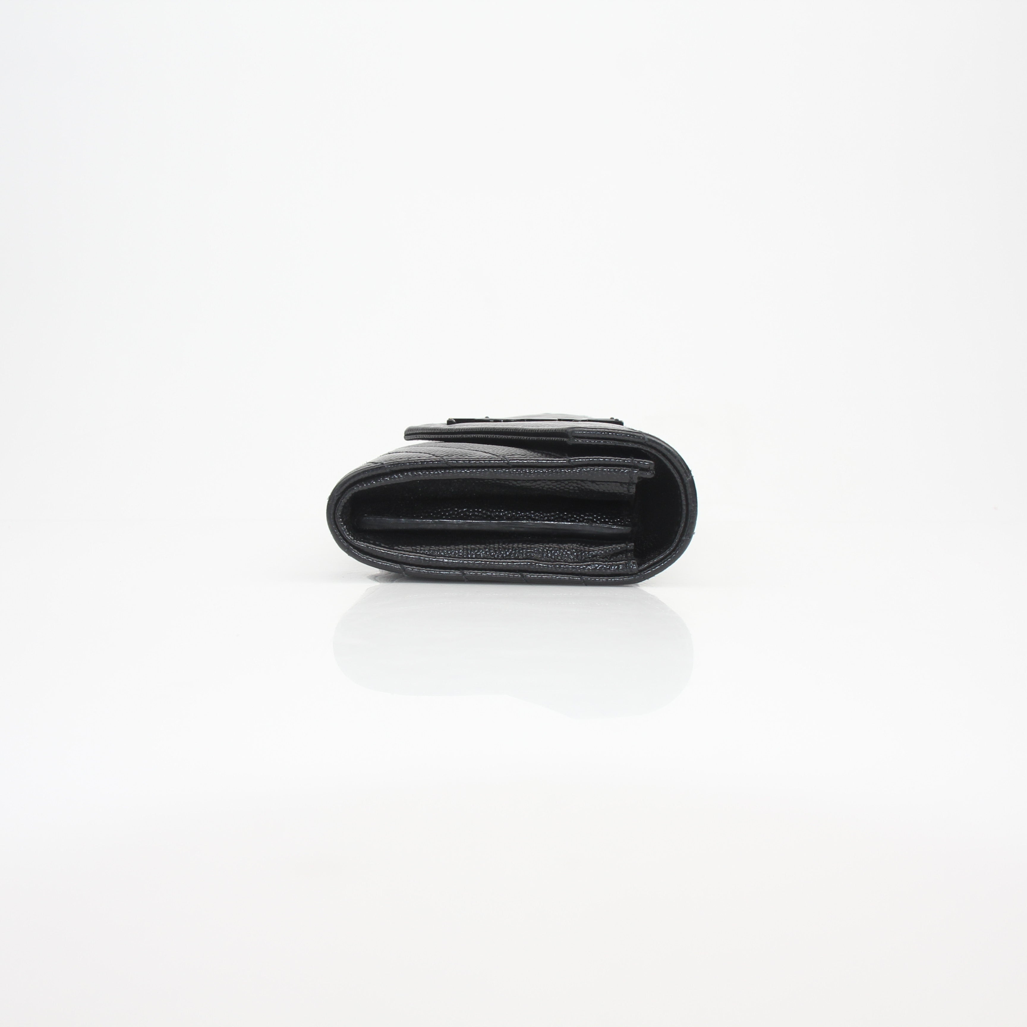 Saint Laurent Grain de Poudre Chevron Envelope Wallet