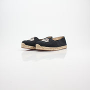 Christian Louboutin Embroidered Crest Canvas Espadrille Flats