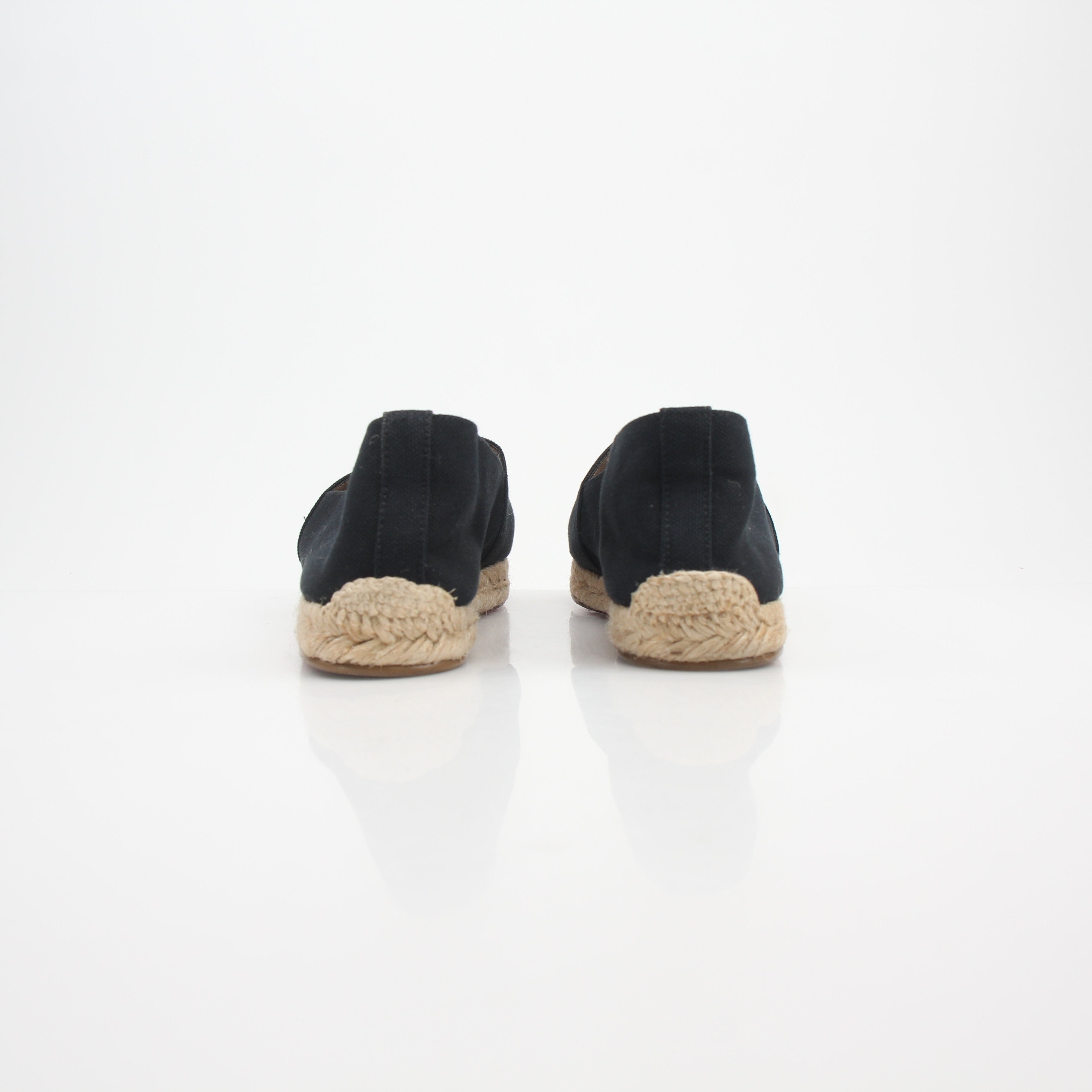 Christian Louboutin Embroidered Crest Canvas Espadrille Flats