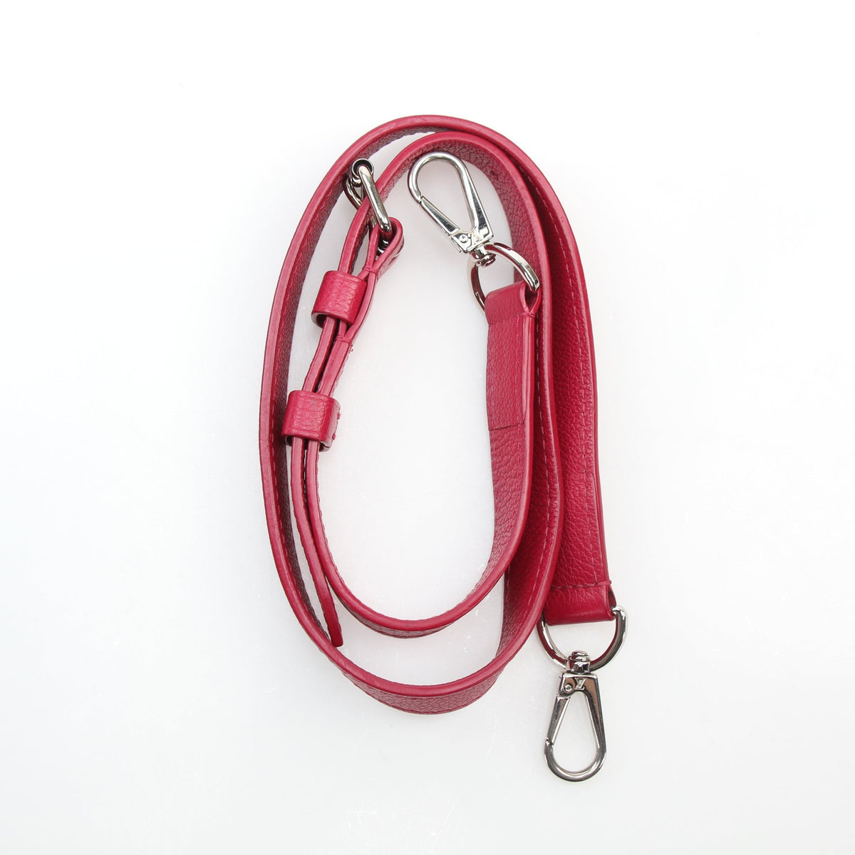 Pink Louis Vuitton Calfskin Leather Lockme II PM top handle handbag with structured silhouette and gold-tone hardware