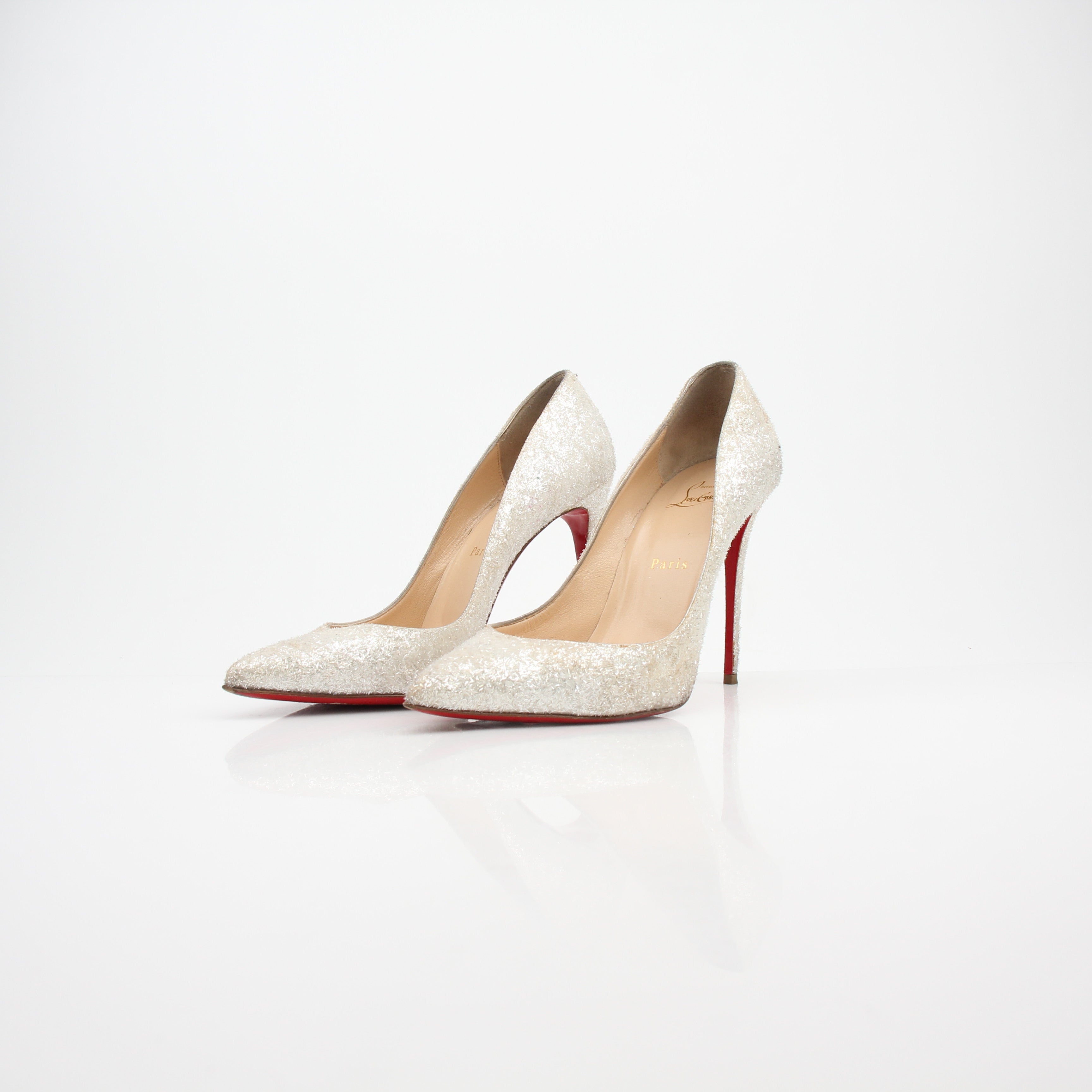 Christian Louboutin Pigalle Follies Givre Glitter Heels