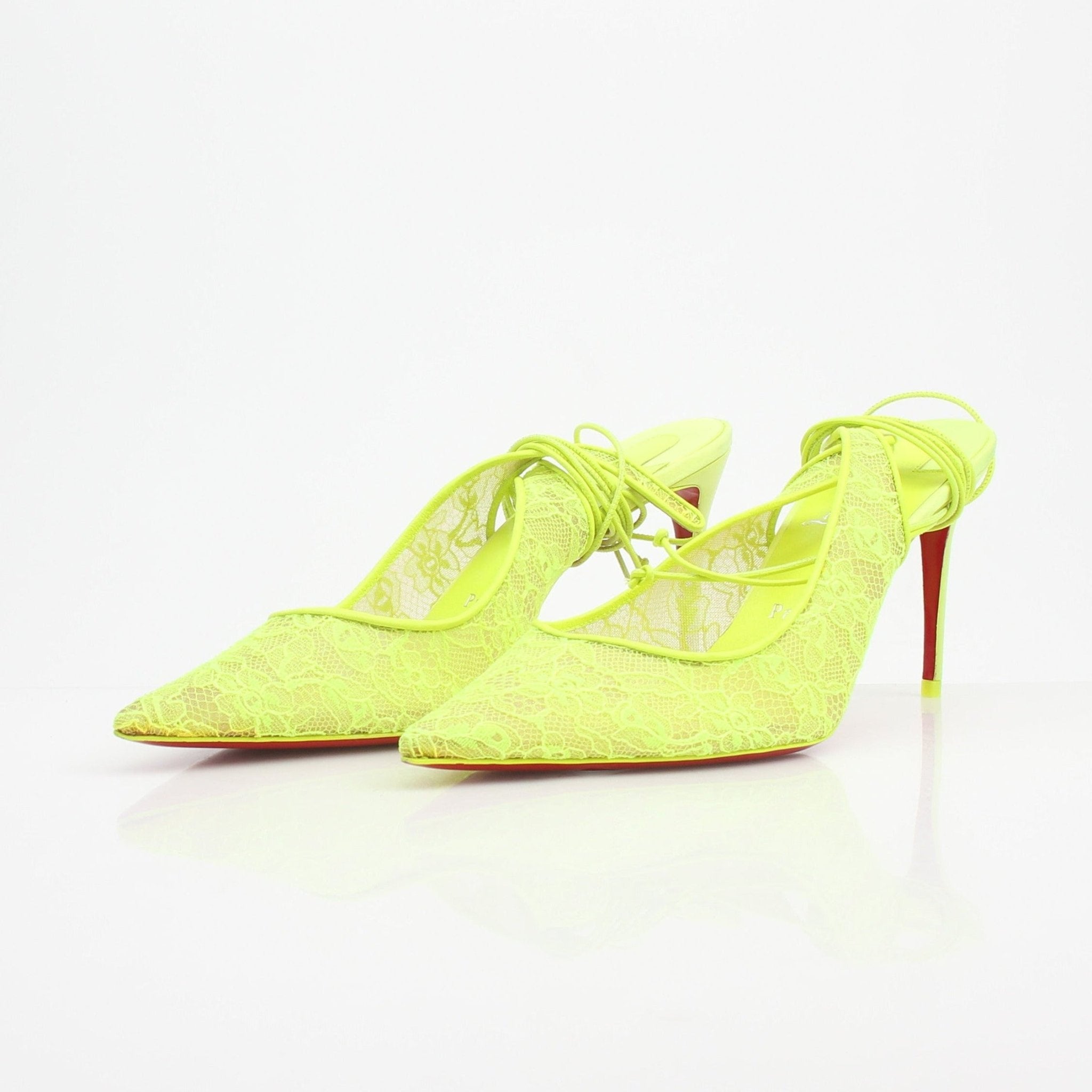 Christian Louboutin Lace Up Kate Slingback Heels