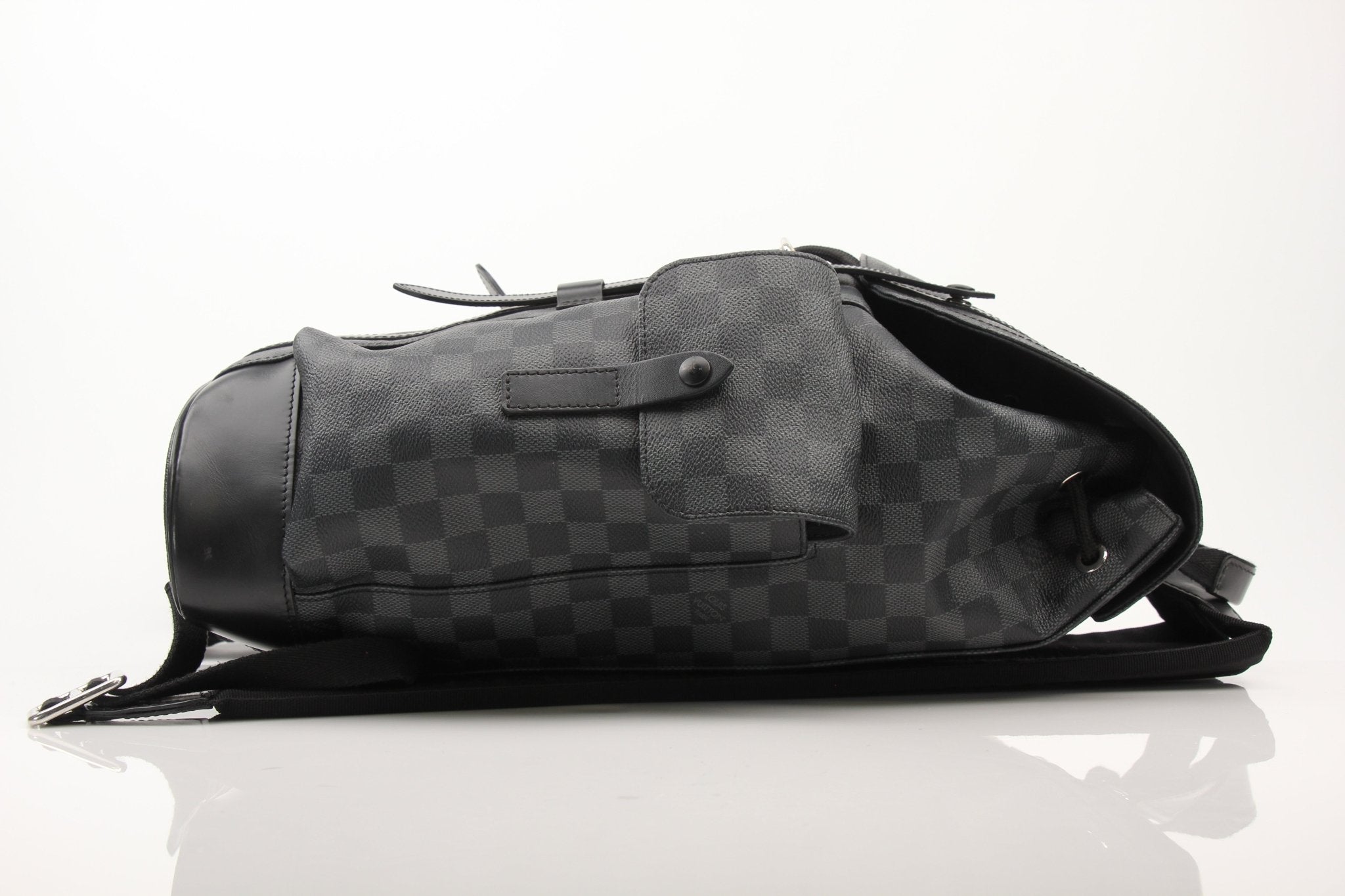 Louis Vuitton Christopher backpack from Gold & Beyond, stylish travel bag with leather accents and spacious interior.