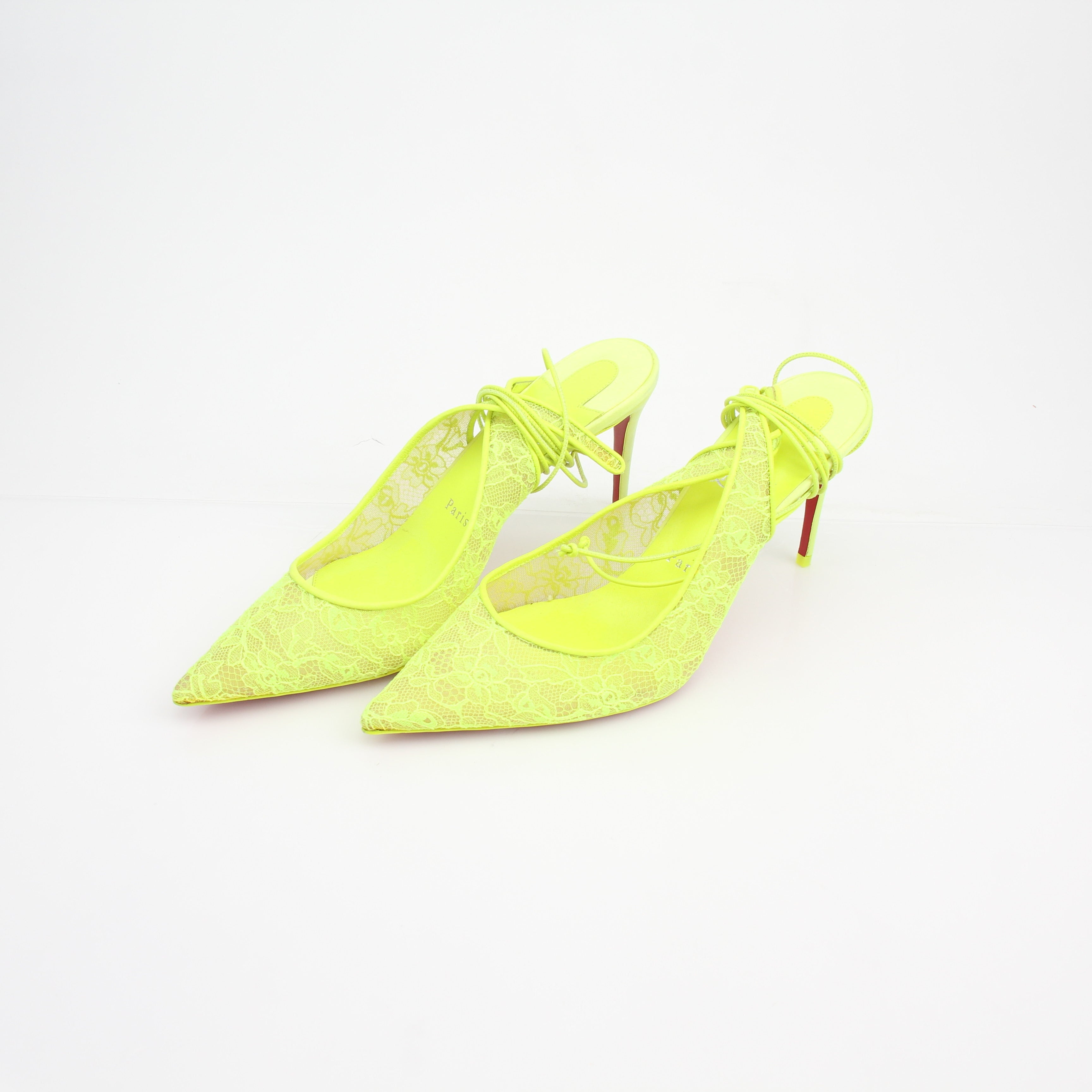 Christian Louboutin Lace Up Kate Slingback Heels