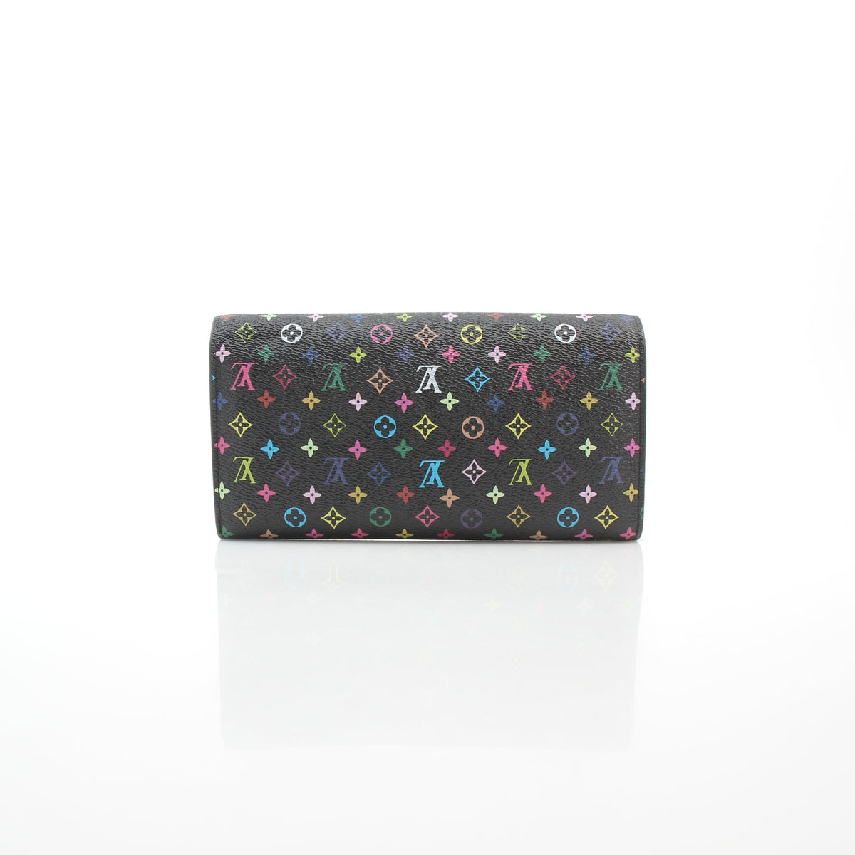 Louis Vuitton x Takashi Murakami Black Monogram Multicolore Sarah wallet by Gold & Beyond