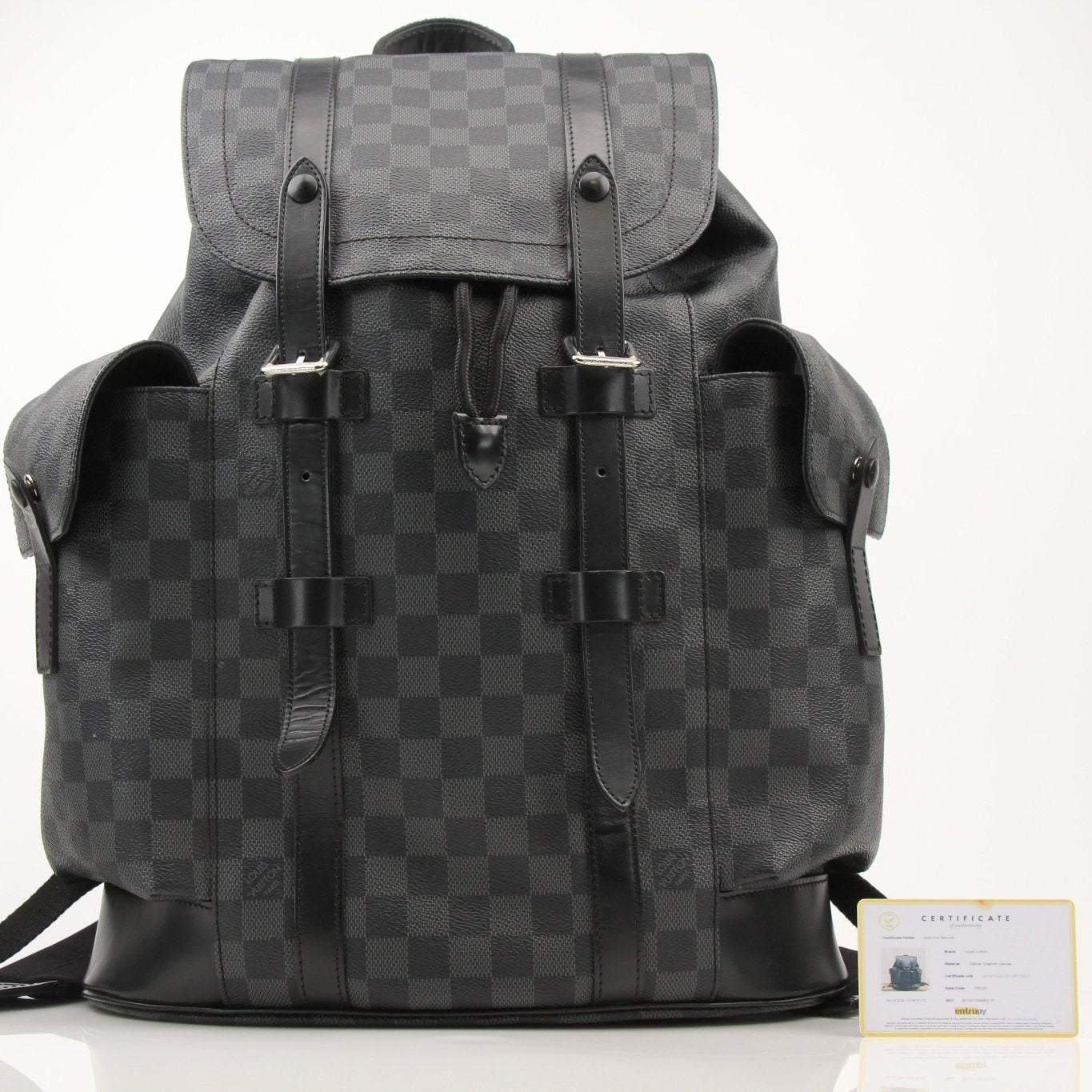 Louis Vuitton Christopher backpack from Gold &amp; Beyond, stylish travel bag with signature monogram canvas and leather accents.