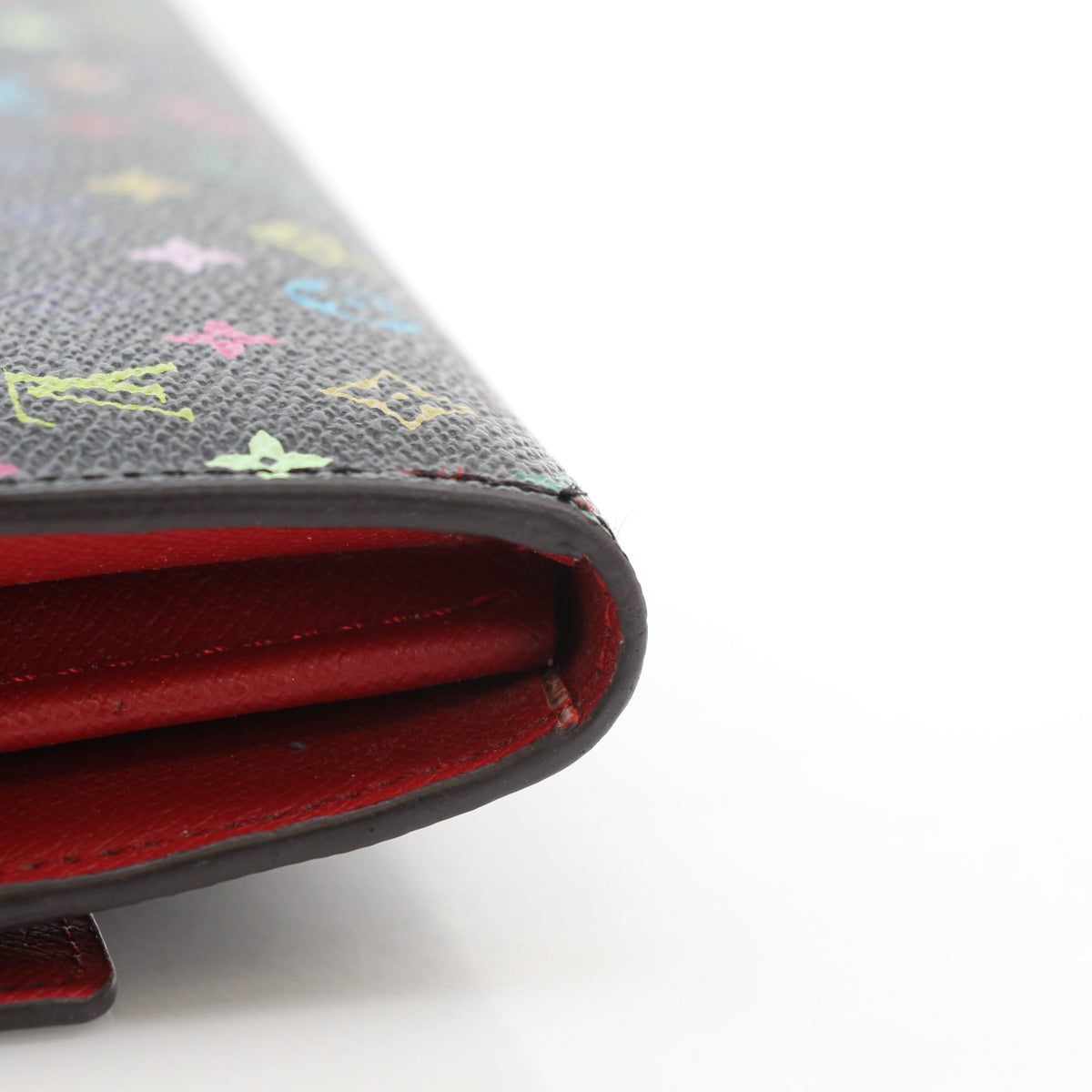 Louis Vuitton x Takashi Murakami Black Monogram Multicolore Sarah wallet by Gold & Beyond