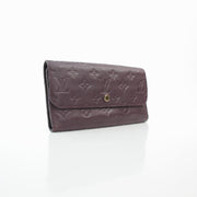 Louis Vuitton Monogram Empreinte Marie-Lou wallet in burgundy leather, front view