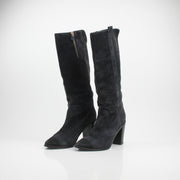 Chanel Cap Toe Knee High Suede Boots