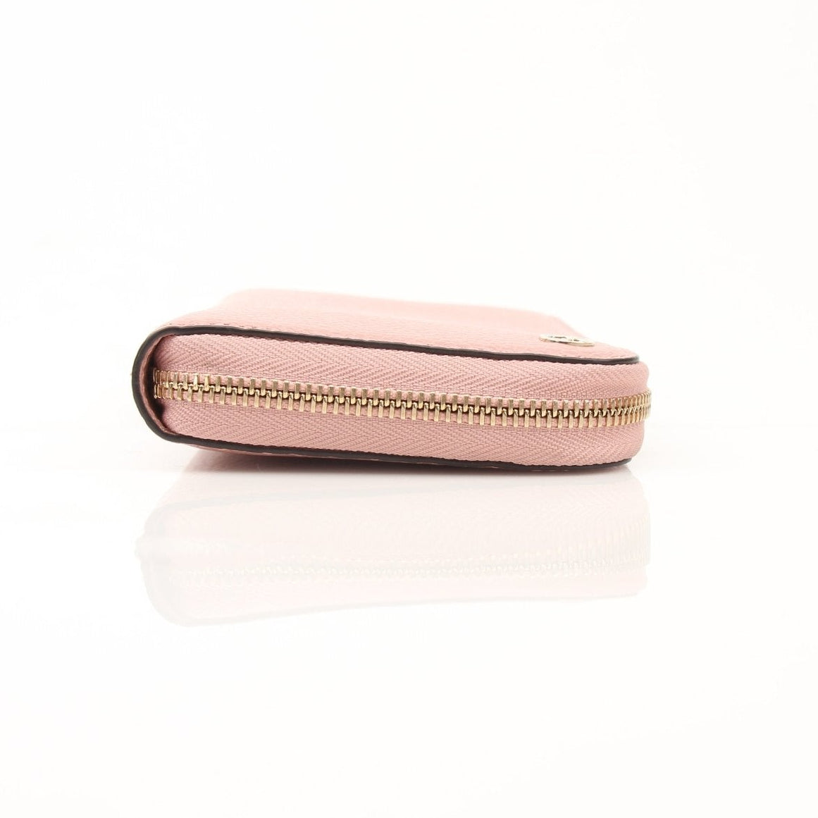 Gold & Beyond Gucci GG Logo Zip Continental Wallet with gold-tone zipper and signature monogram pattern, front view.