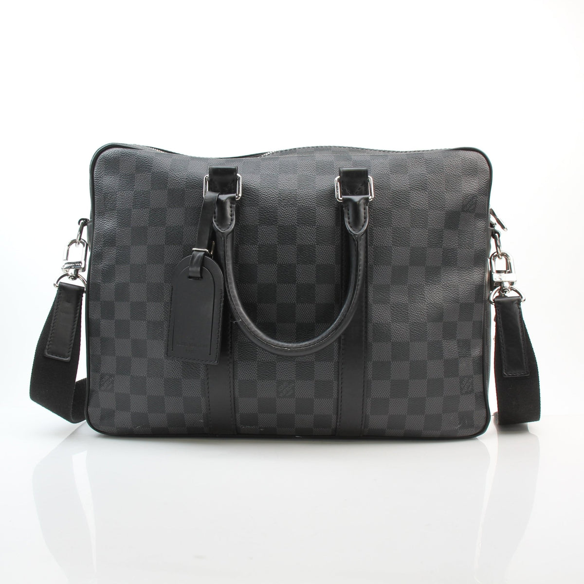 Louis Vuitton Damier Graphite Porte-Documents Voyage PM briefcase in black and gray checkered canvas