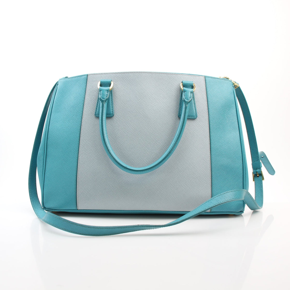 Prada Saffiano Lux Galleria Tricolor medium tote handbag in a structured leather design