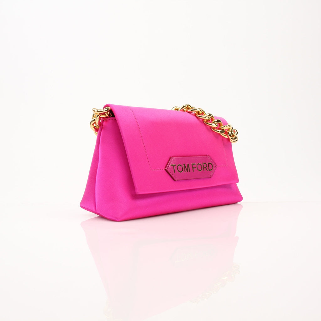 Gold & Beyond Tom Ford shoulder handbag, stylish leather handbag with gold accents, featuring a sleek design and top handle.