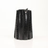 Salvatore Ferragamo stone crocodile bucket handbag with textured leather and structured design.