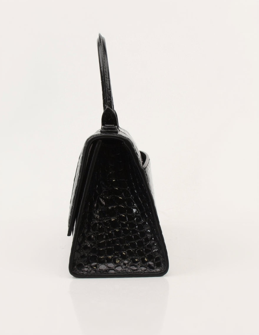 Gold & Beyond Balenciaga Hourglass Bag handbag with structured design and gold-tone hardware, displayed on a white background.