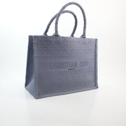 Christian Dior blue gray medium Macrocannage embroidered Book Tote handbag by Gold & Beyond