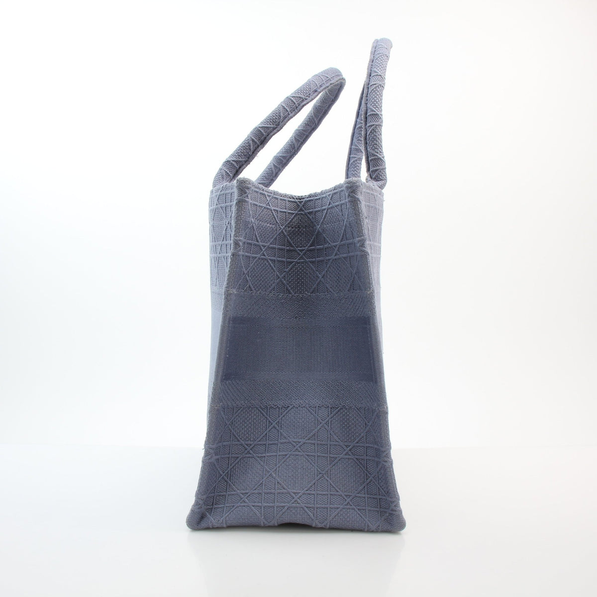 Christian Dior Blue Gray Medium Macrocannage Embroidered Book Tote Bag handbag by Gold & Beyond