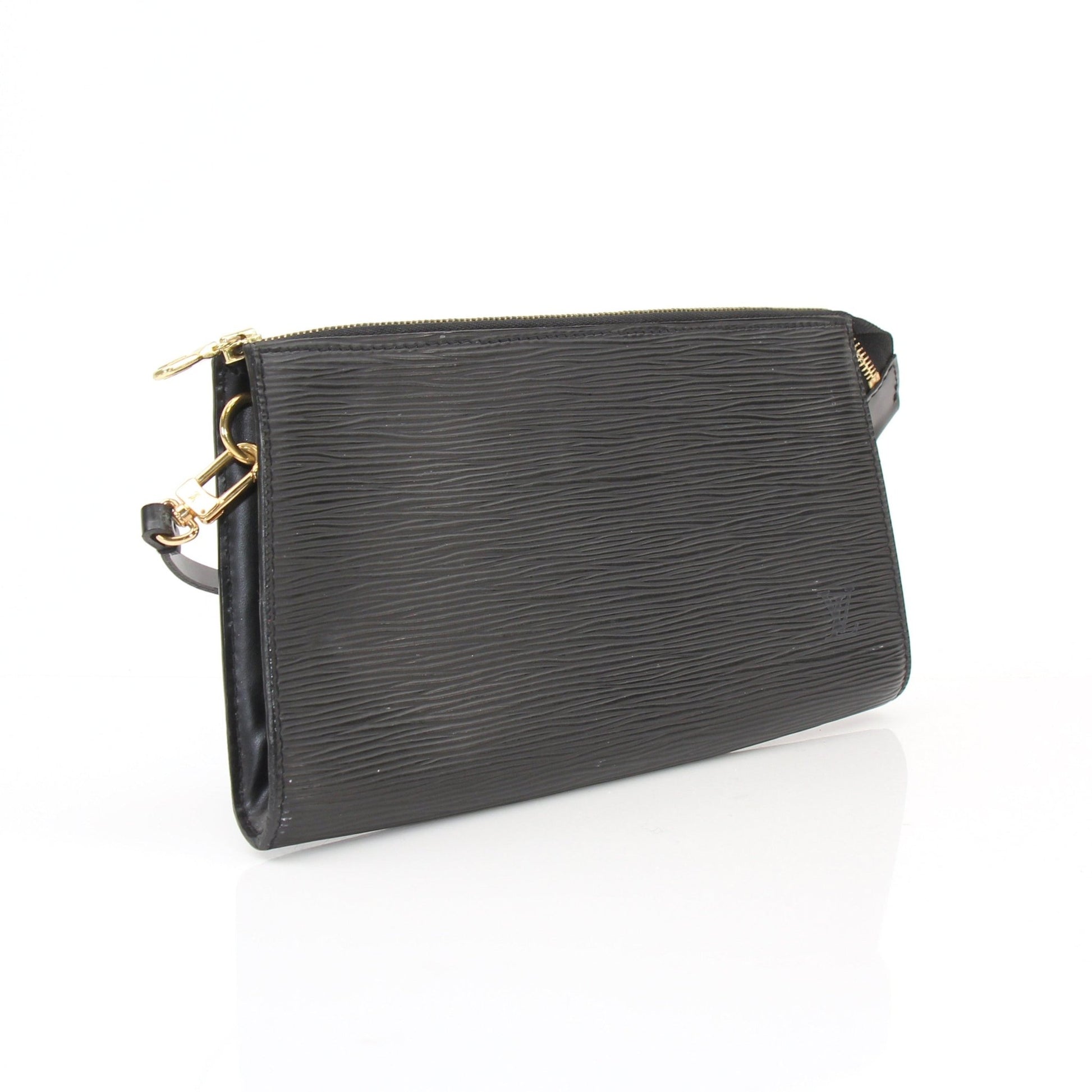 Louis Vuitton Pochette handbag by Gold & Beyond, featuring a stylish design and elegant leather finish on a neutral background.