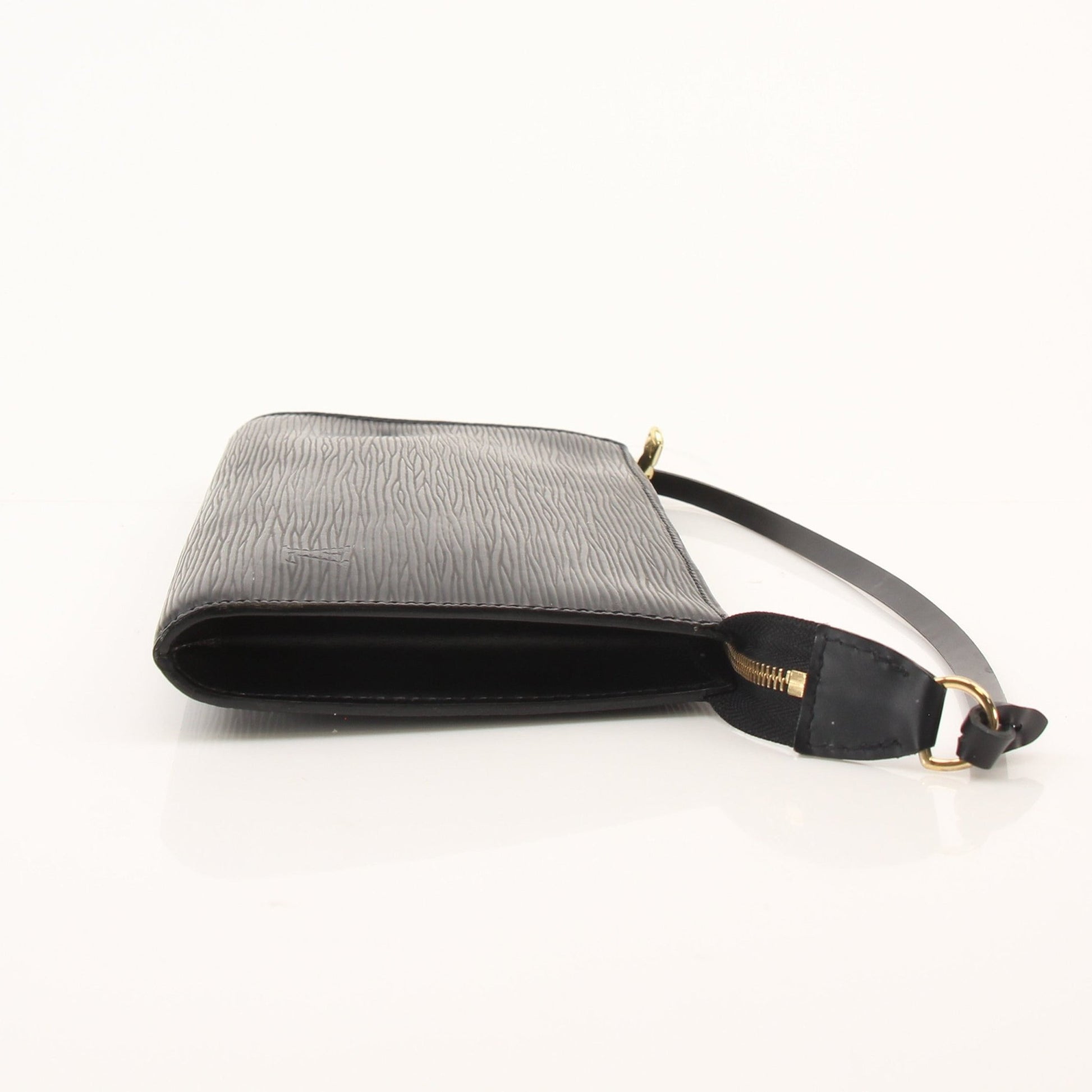 Louis Vuitton Pochette handbag by Gold & Beyond, featuring elegant design and gold-tone accents on a stylish accessory.